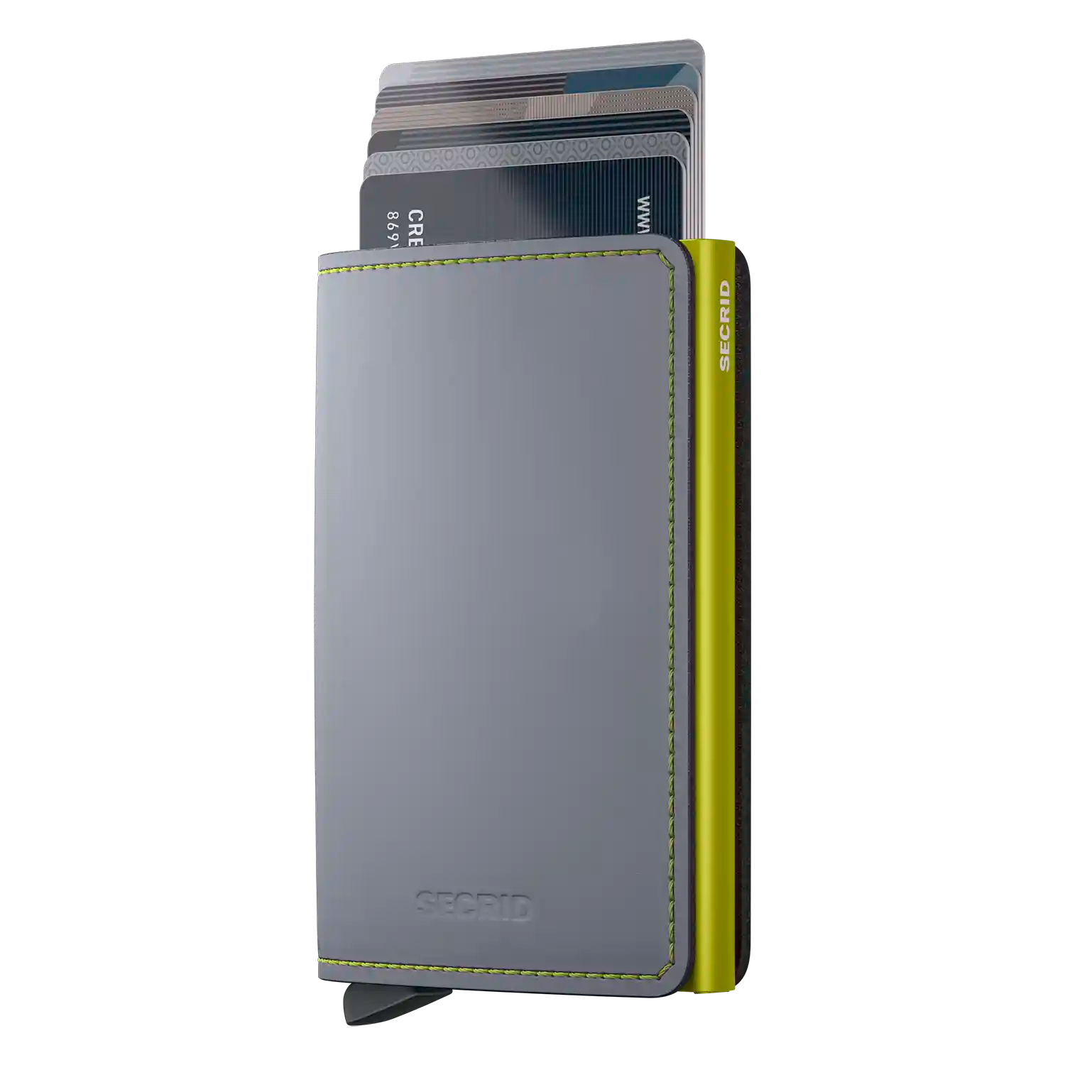 Secrid Slimwallet Matte Grey-Lime - Zweifarbiges Design mit matter Lederoberfläche