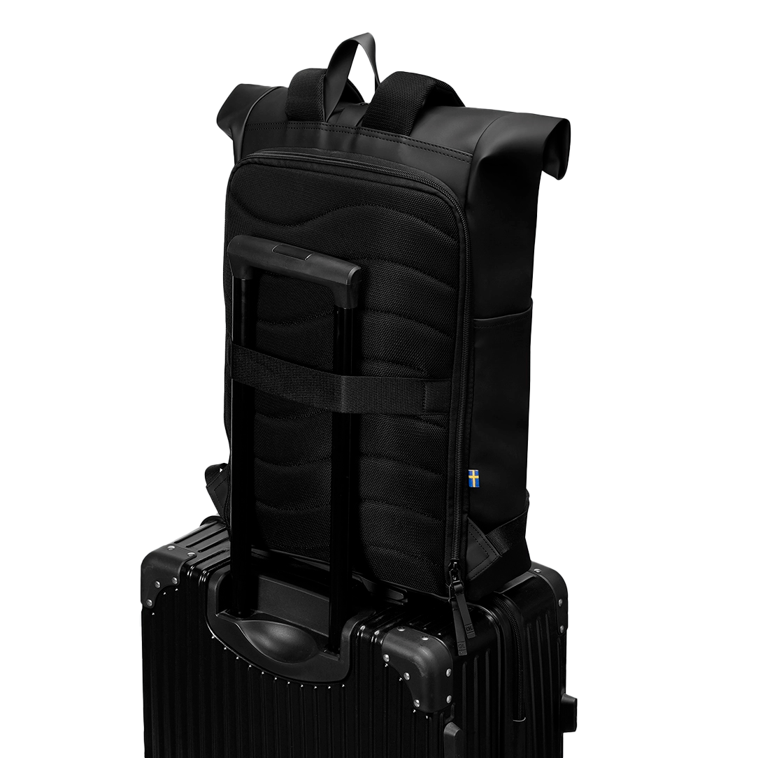 Gaston Luga Spläsh Rolltop Rucksack – eleganter, nachhaltiger Rrucksack mit Aufstecksystem auf Trolleys