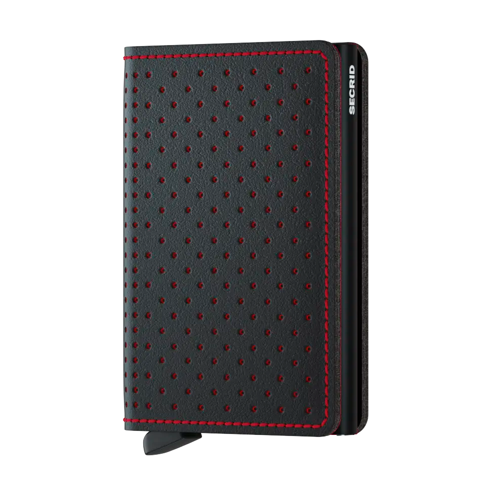 Secrid Wallets Slimwallet Perforated - Black-Red