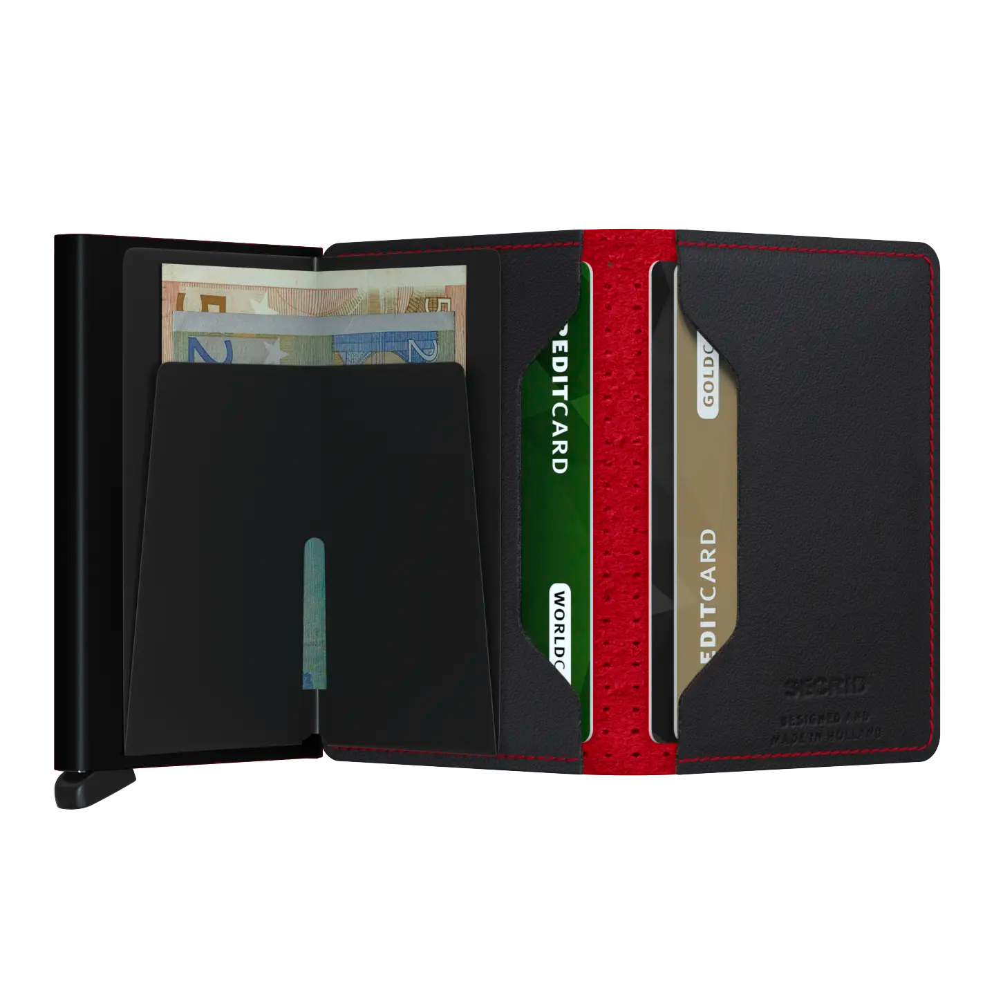 Secrid Wallets Slimwallet Perforated - Black-Red