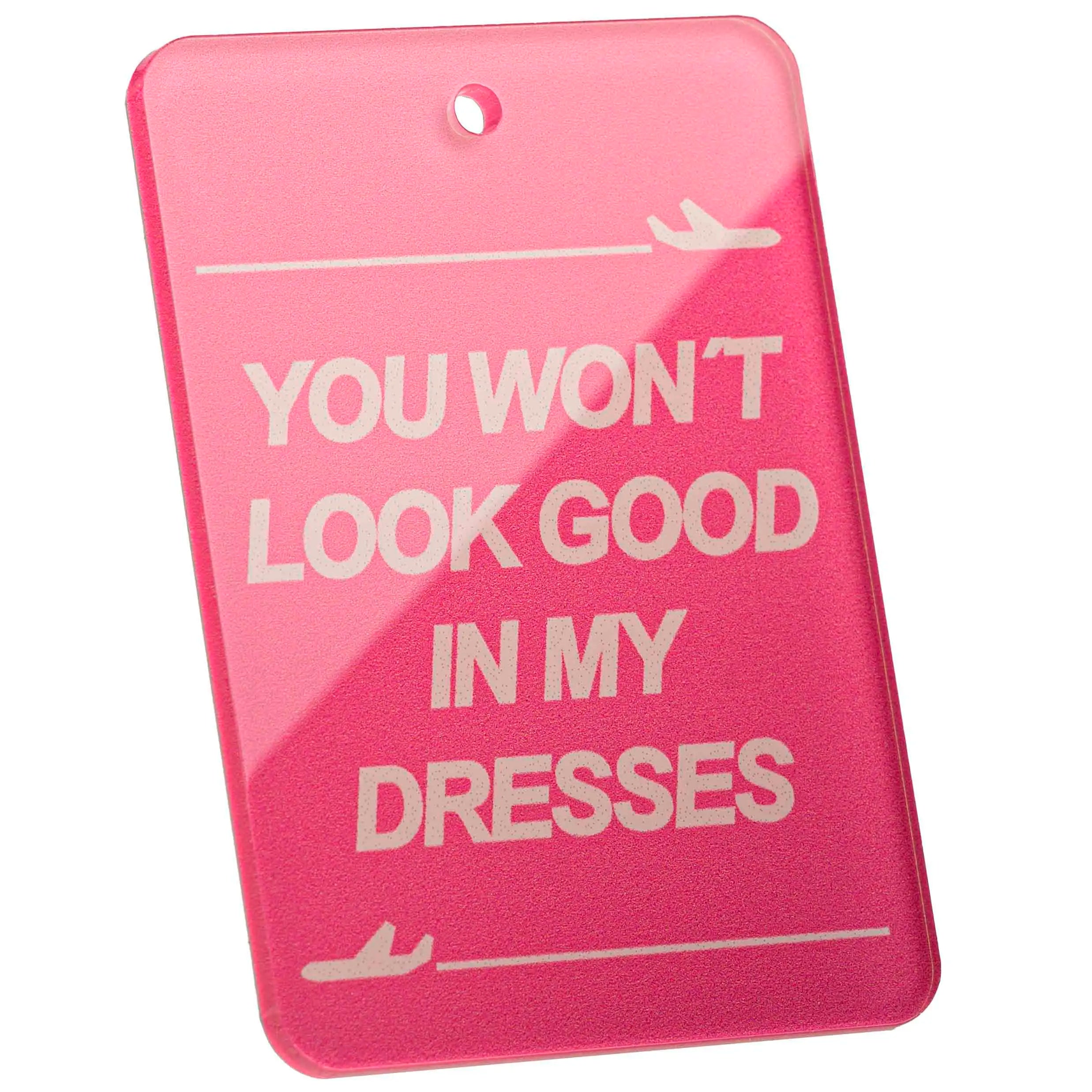 Tag-It Luggage Tag 9 cm - You Won't look Dresses - Pink