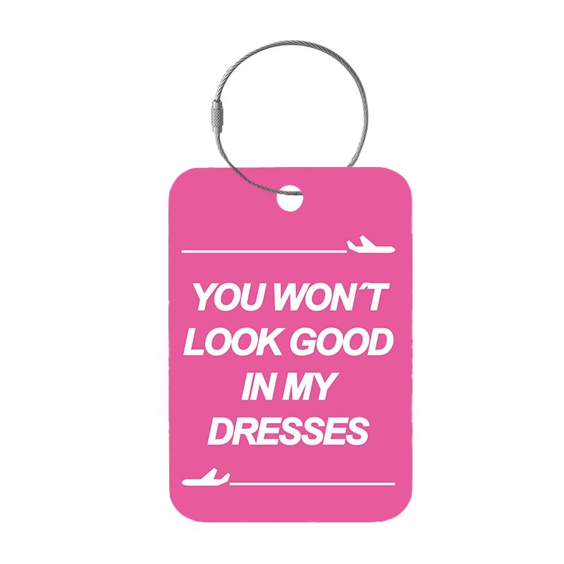 Tag-It Luggage Tag 9 cm - You Won't look Dresses - Pink