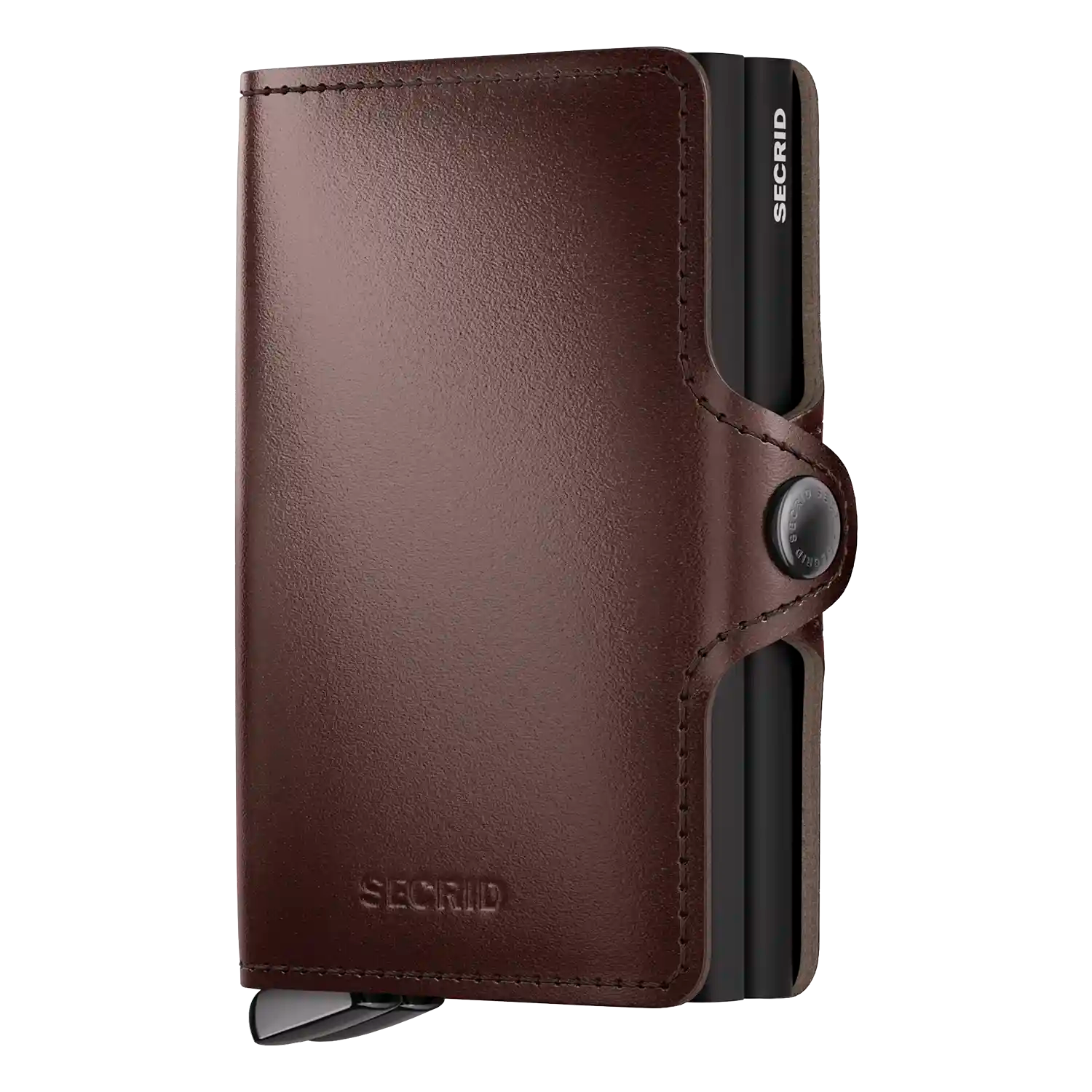 Secrid Premium Kollektion Twinwallet Dusk 10 cm Dark Brown – exklusive Leder-Geldbörse in Dunkelbraun mit Doppel-Cardprotector