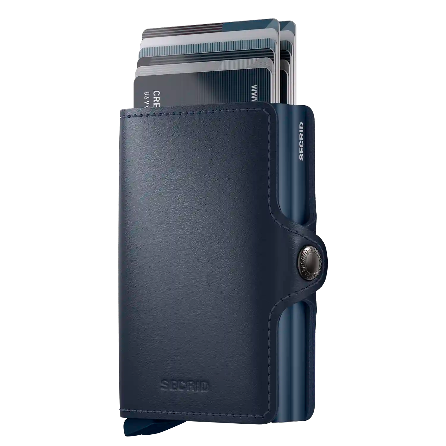 Secrid Twinwallet Original Navy - RFID-Blocker mit zwei ausgeschobenen Kartenstapeln