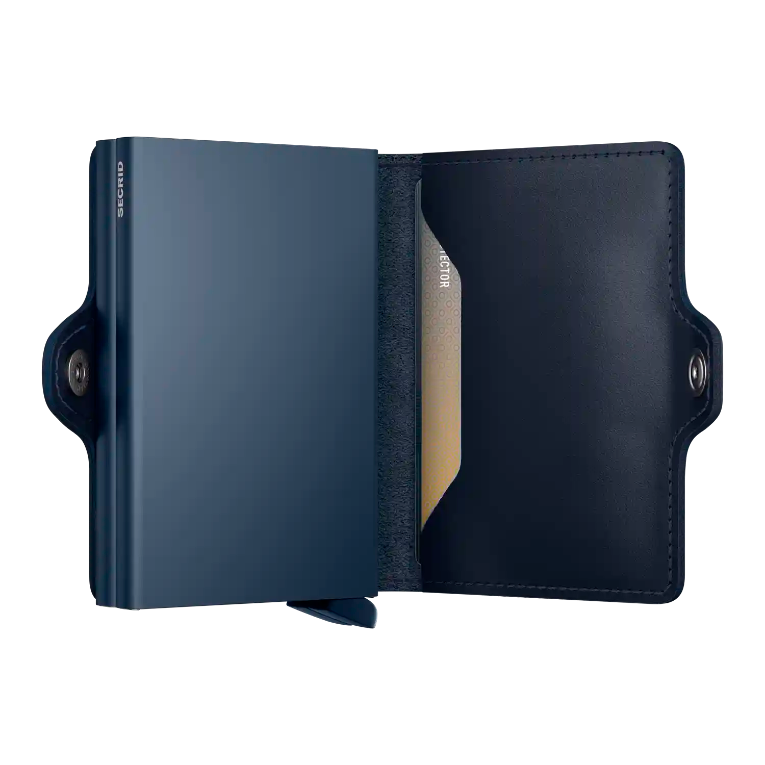Secrid Twinwallet Navy-Navy geöffnet - Doppelte Geldbörse mit Münzfach und Banknoten