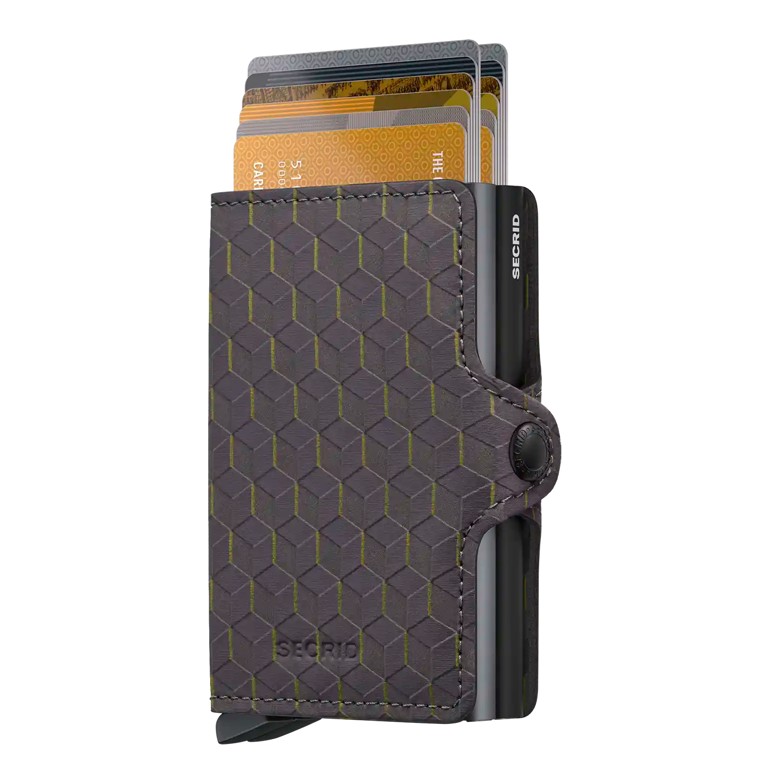Secrid Wallets Twinwallet Optical 10 cm in Grey-Yellow - Zweifarbiges Design mit grafischem Muster