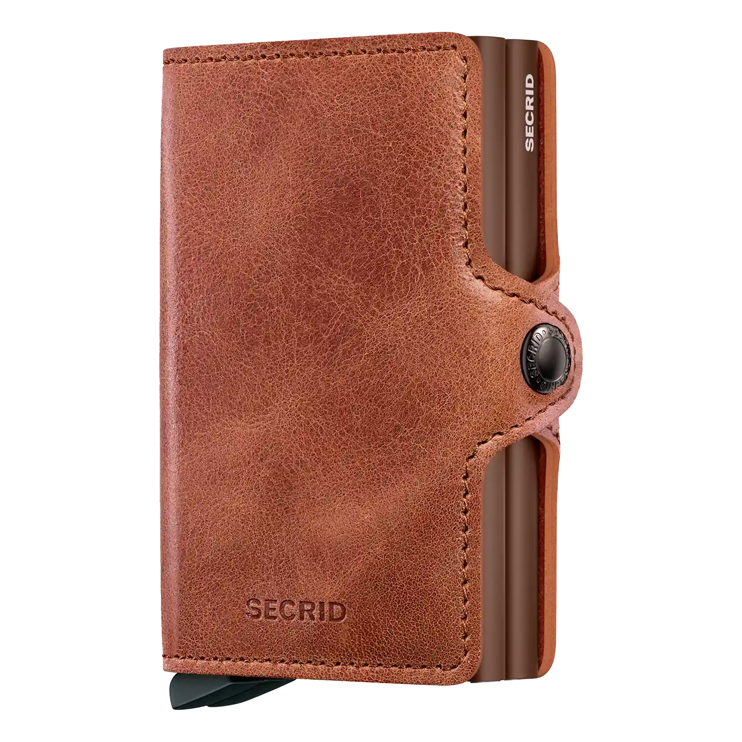 Secrid Twinwallet Vintage Wallet 10 cm in Cognac-Brown – kompaktes Leder-Portemonnaie