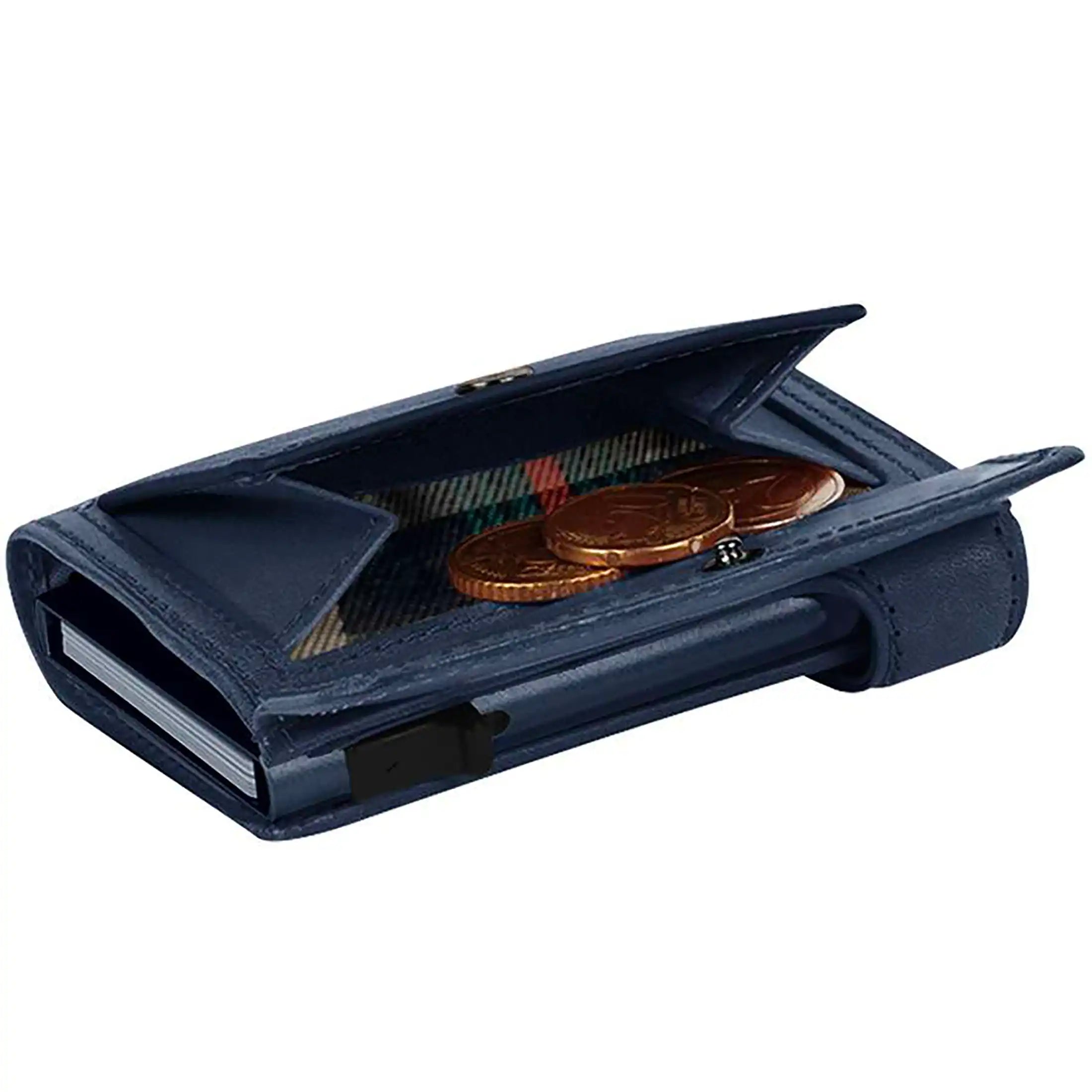 Tony Perotti Furbo Arno credit card holder with coin compartment 10 cm - dark brown