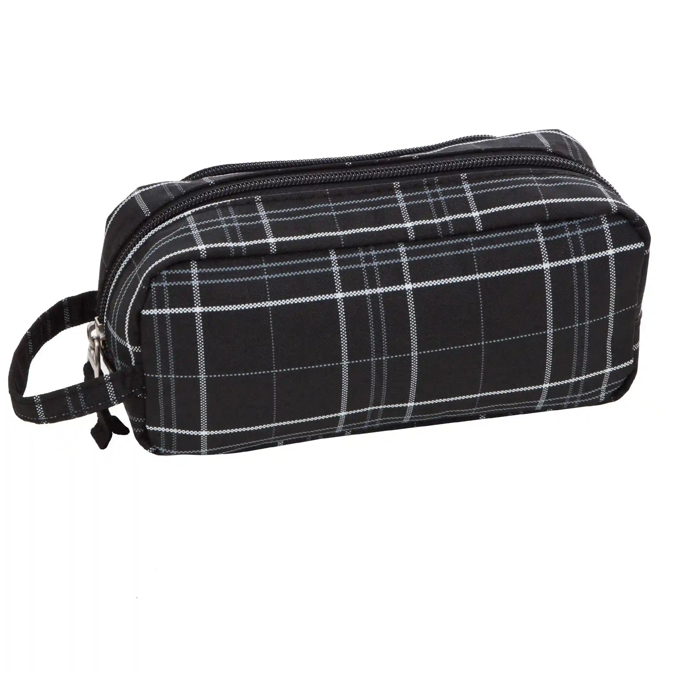 koffer-direkt.de Franky T1 pencil case 20 cm - black/blue/checkered