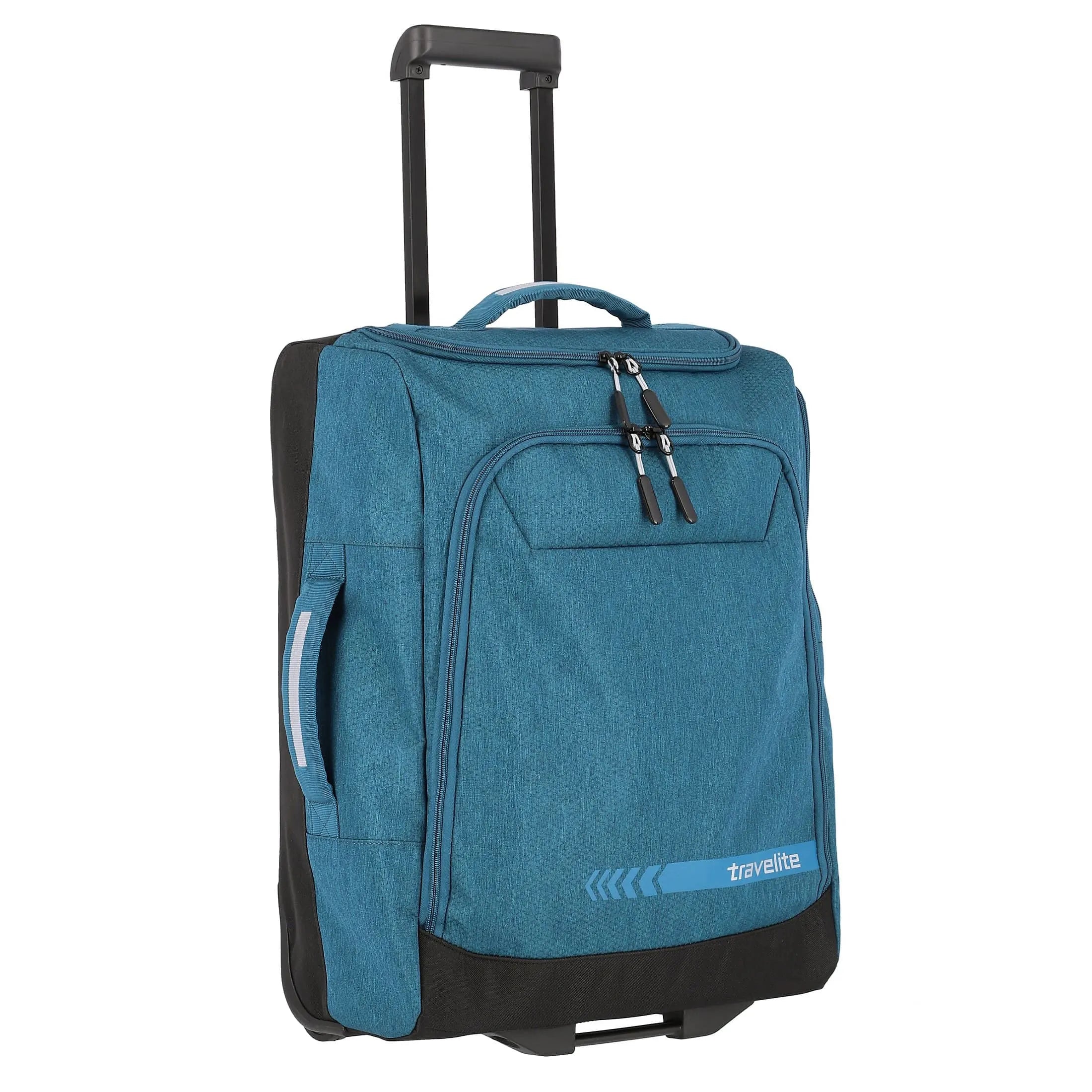Front: Travelite Kick Off Trolley S 55 cm, Petrol - Weichgepäck 2 Rollen, 40x55x20 cm, 2,4 kg
