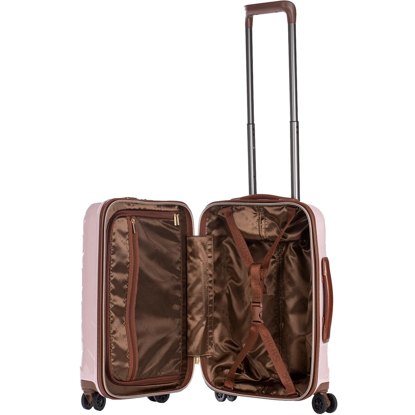 Stratic Leather & More 4-Rollen Trolley mit Vortasche 55 cm - Champagne