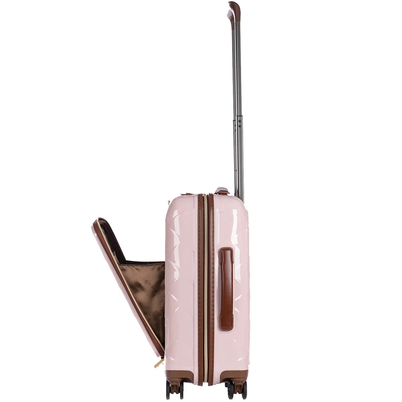 Stratic Leather & More 4-Rollen Trolley mit Vortasche 55 cm - Champagne
