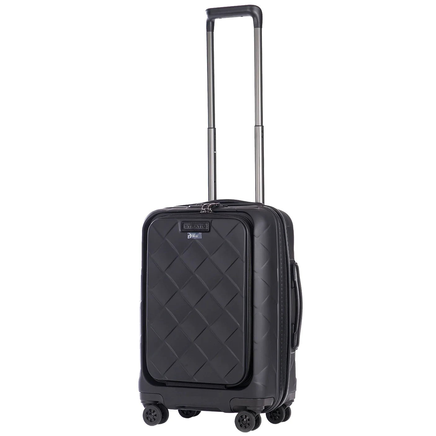 Stratic Leather & More 4-Rollen Trolley mit Vortasche 55 cm - matt black