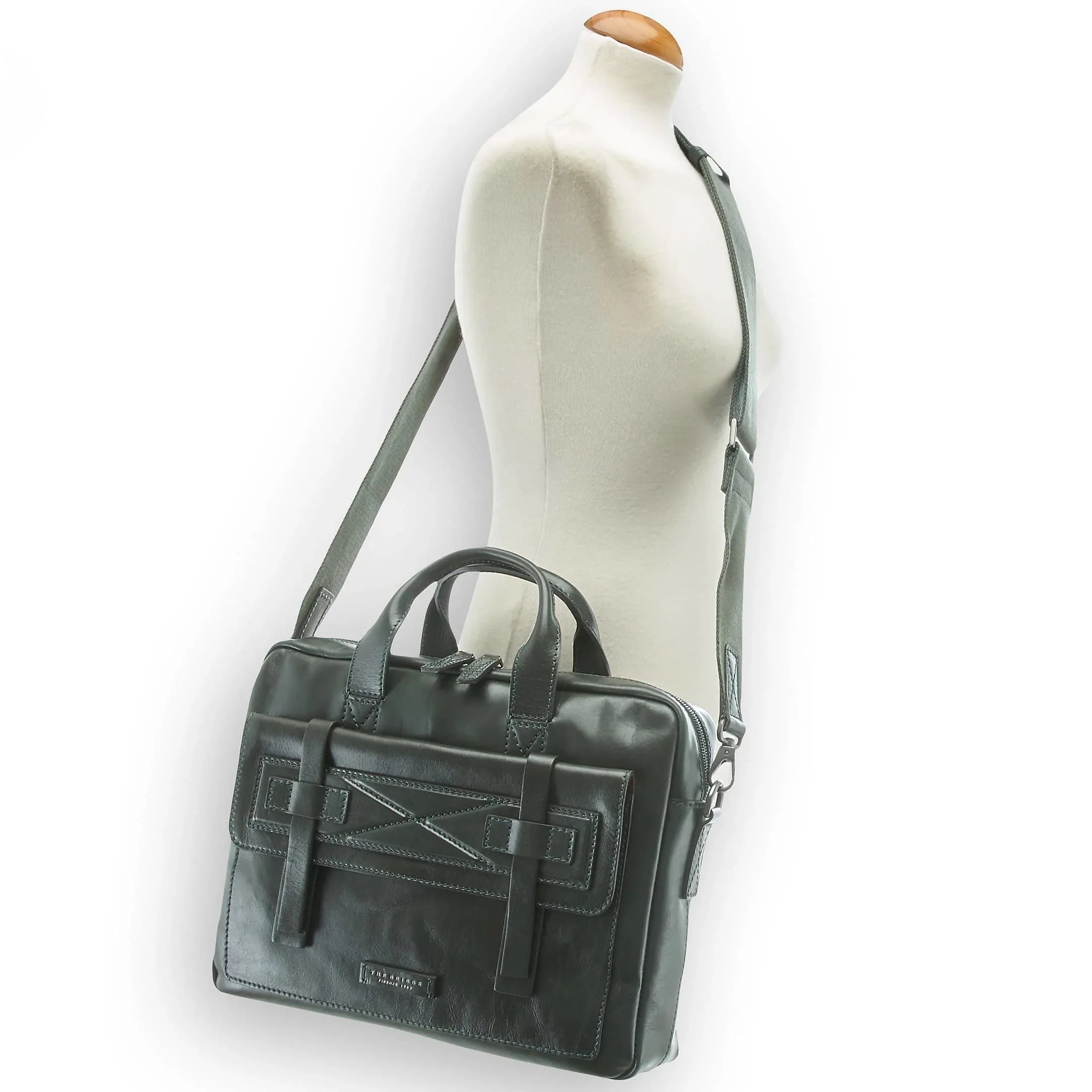 The Bridge Casentino briefcase 38 cm - verde bosco