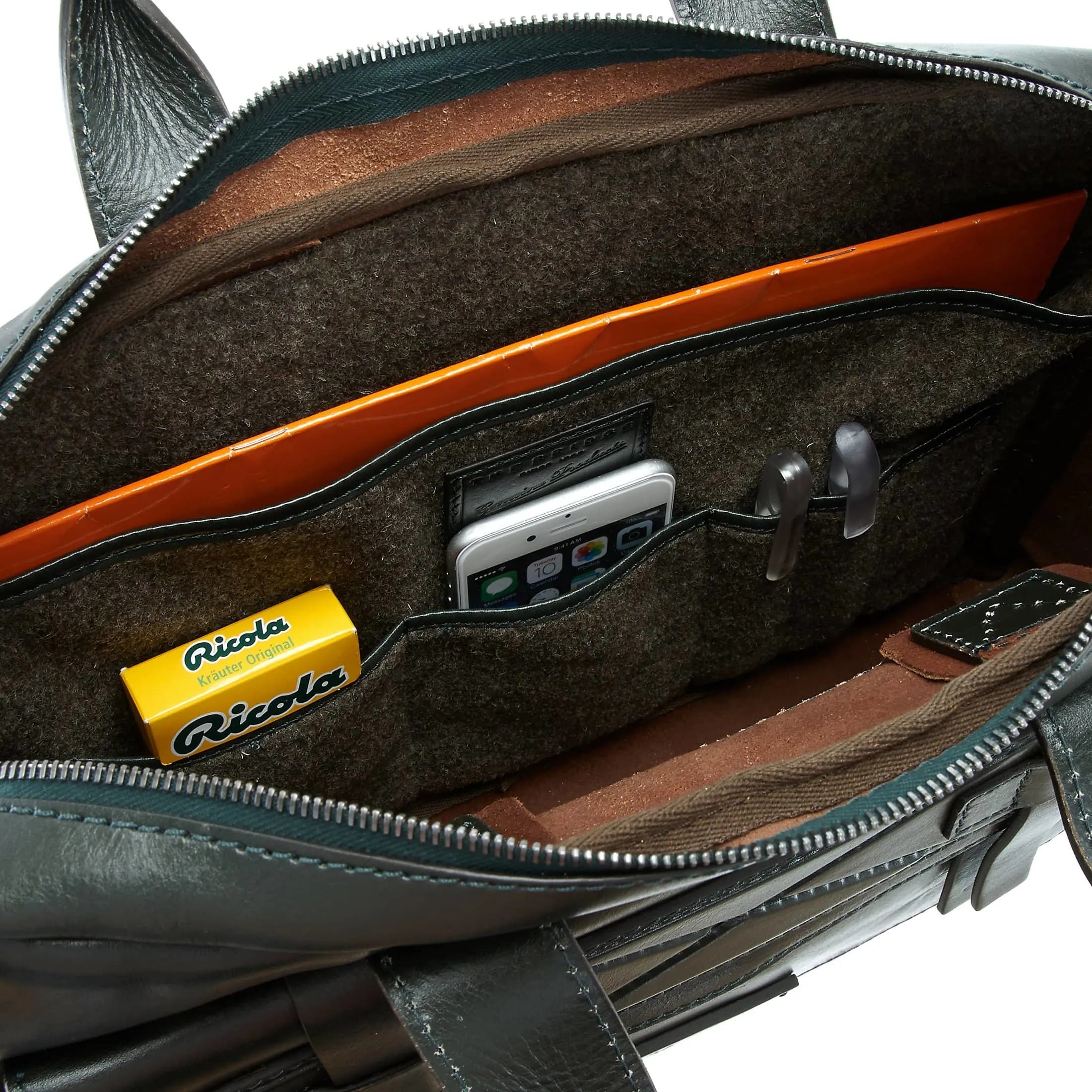 The Bridge Casentino briefcase 38 cm - verde bosco