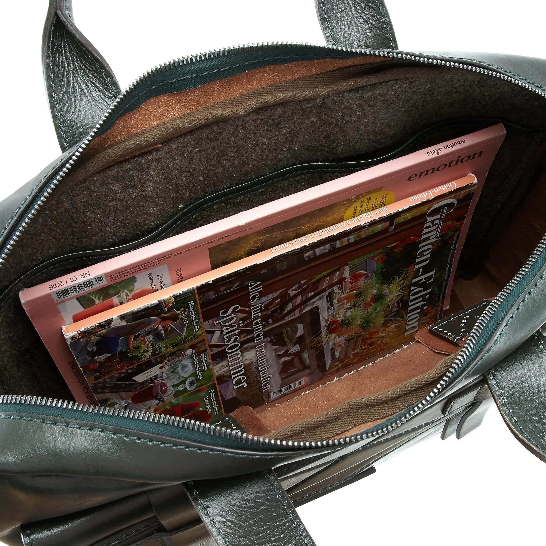 The Bridge Casentino briefcase 38 cm - verde bosco