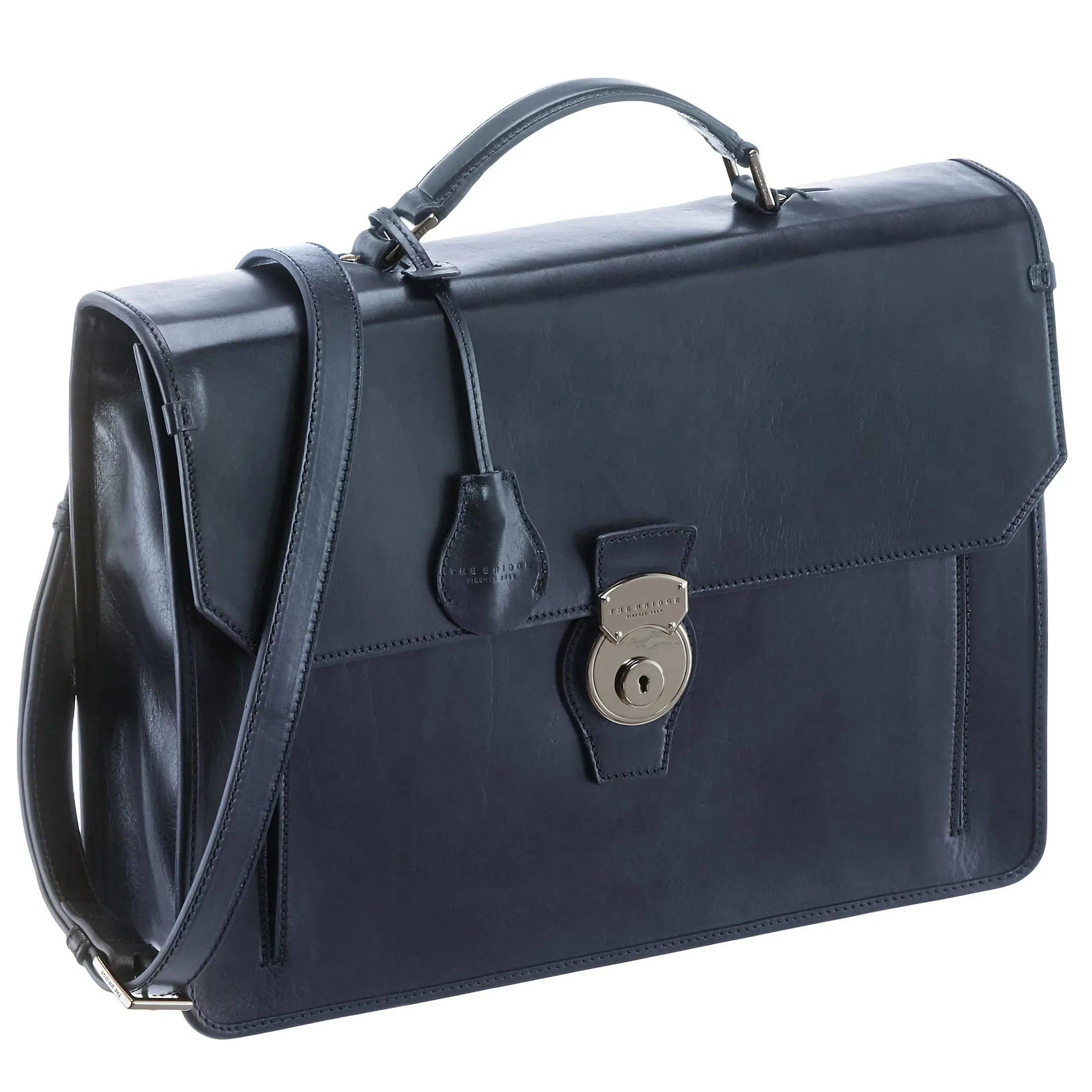The Bridge Montecristo briefcase 40 cm - blue cobalt