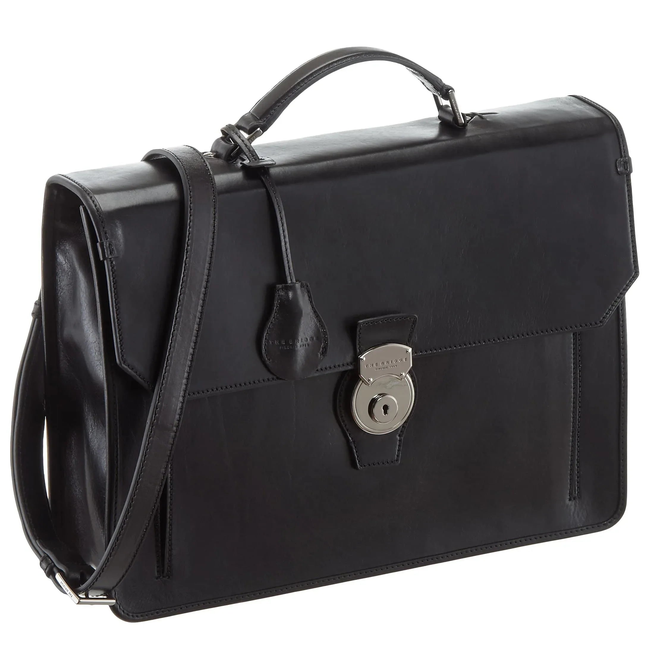 The Bridge Montecristo briefcase 40 cm - blue cobalt