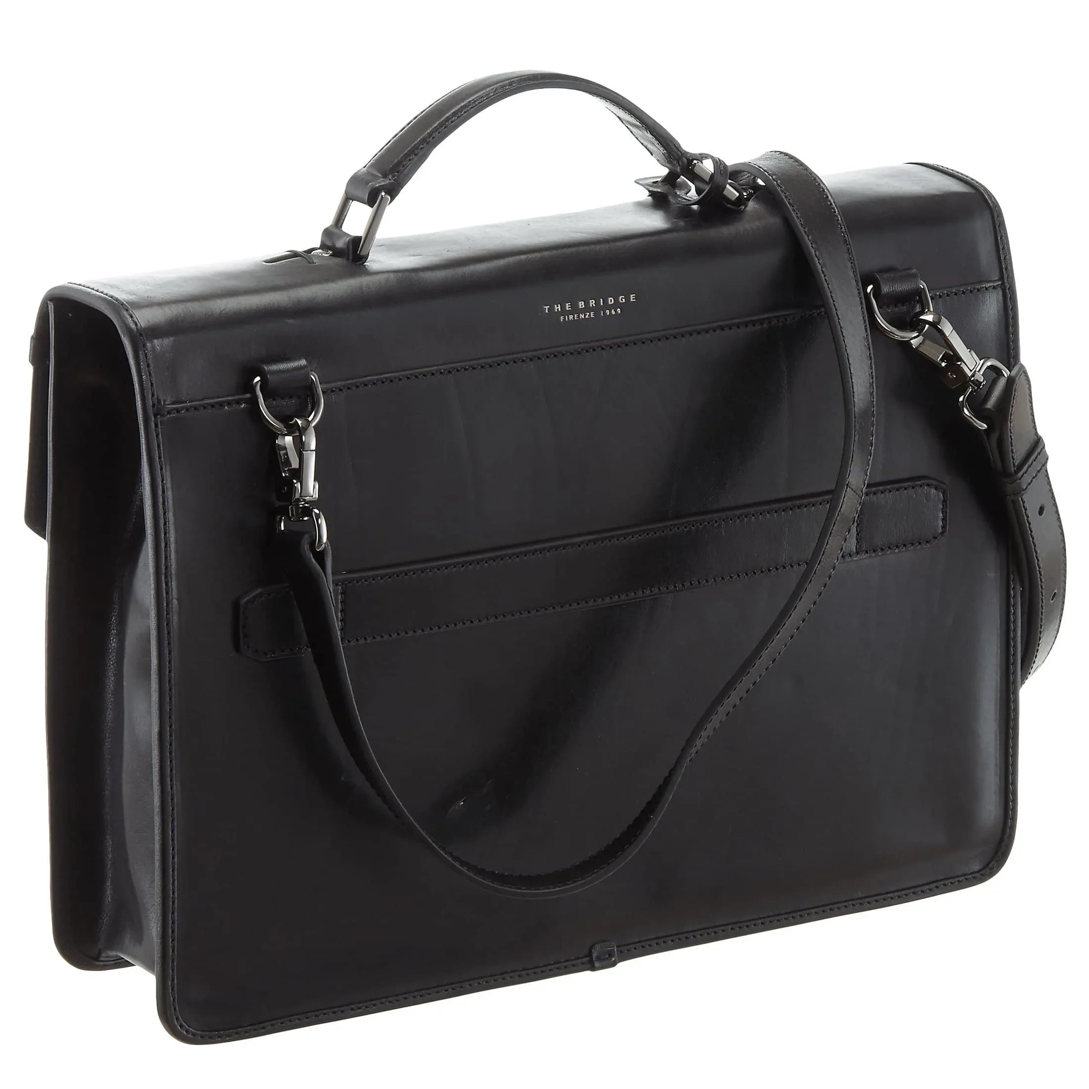 The Bridge Montecristo briefcase 40 cm - blue cobalt