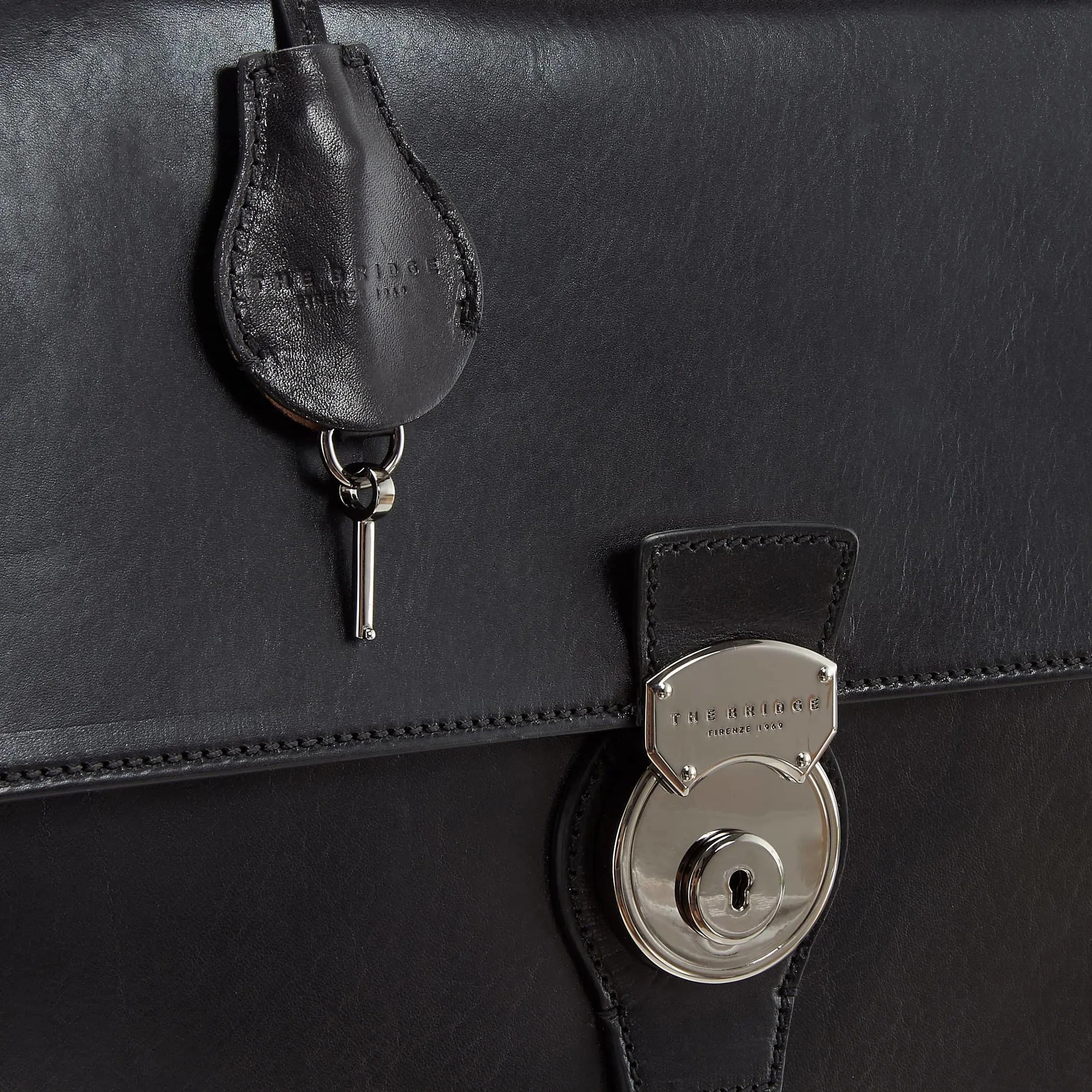 The Bridge Montecristo briefcase 40 cm - blue cobalt