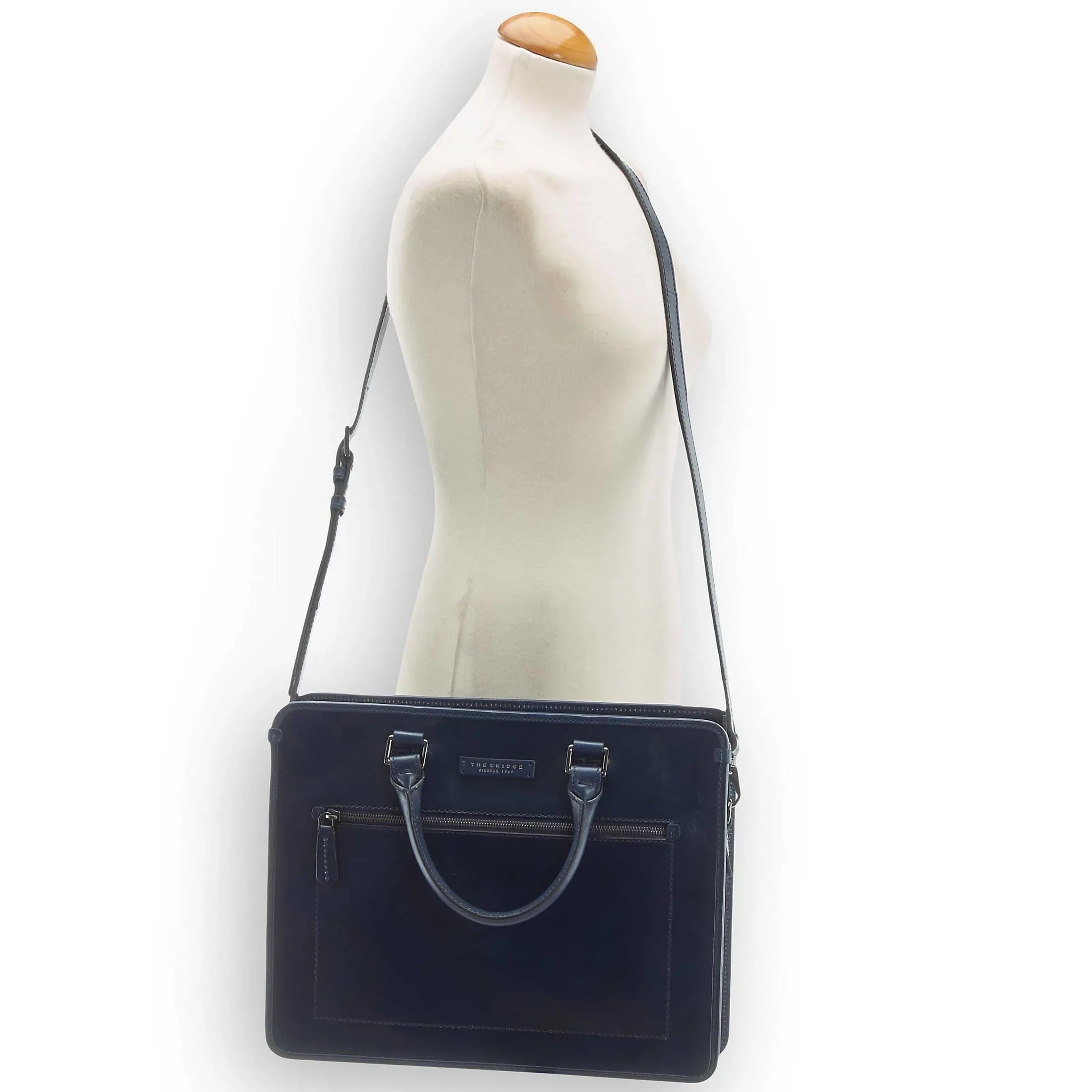 The Bridge Montecristo Briefcase 38 cm - blue cobalt