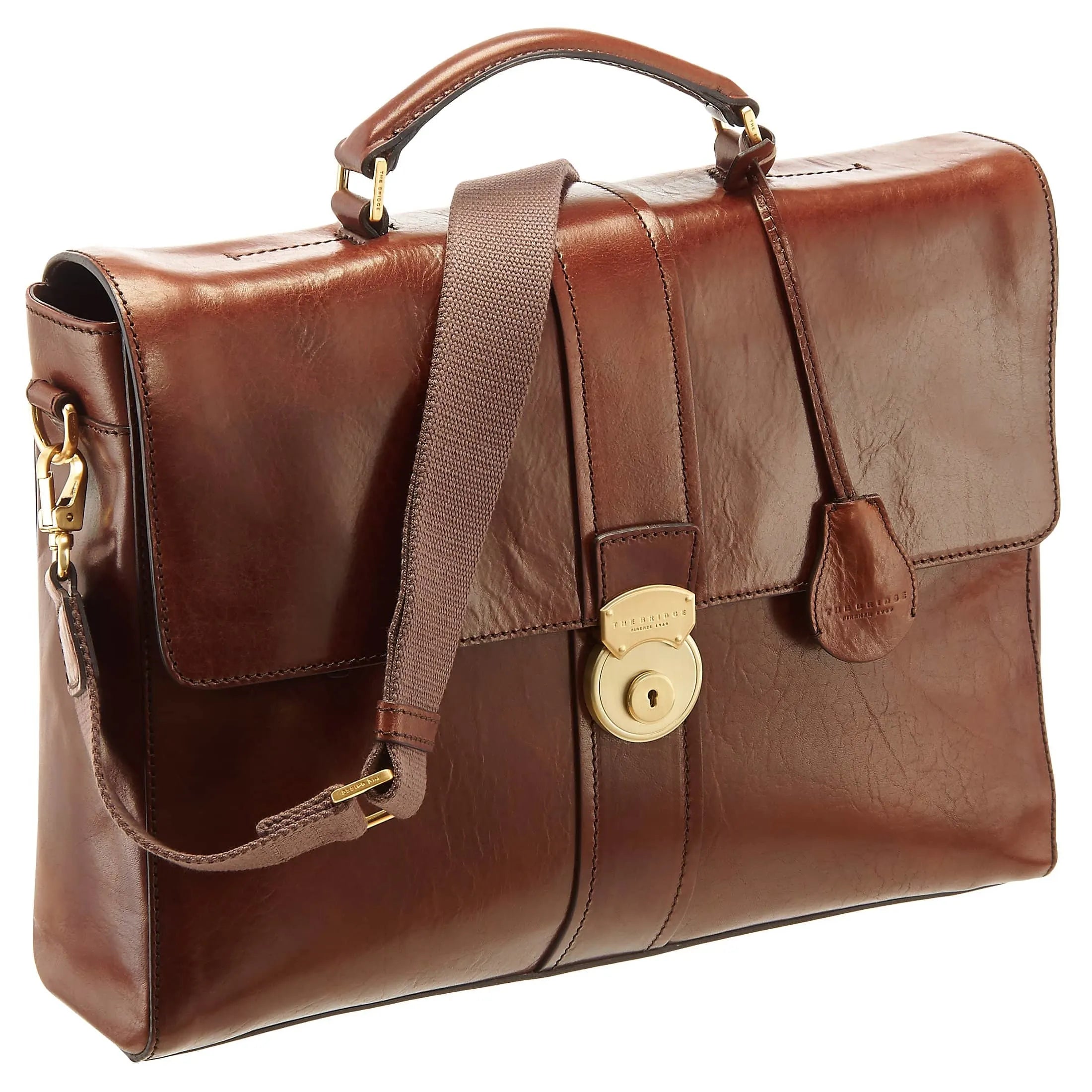 The Bridge Trebbio briefcase 40 cm - cognac