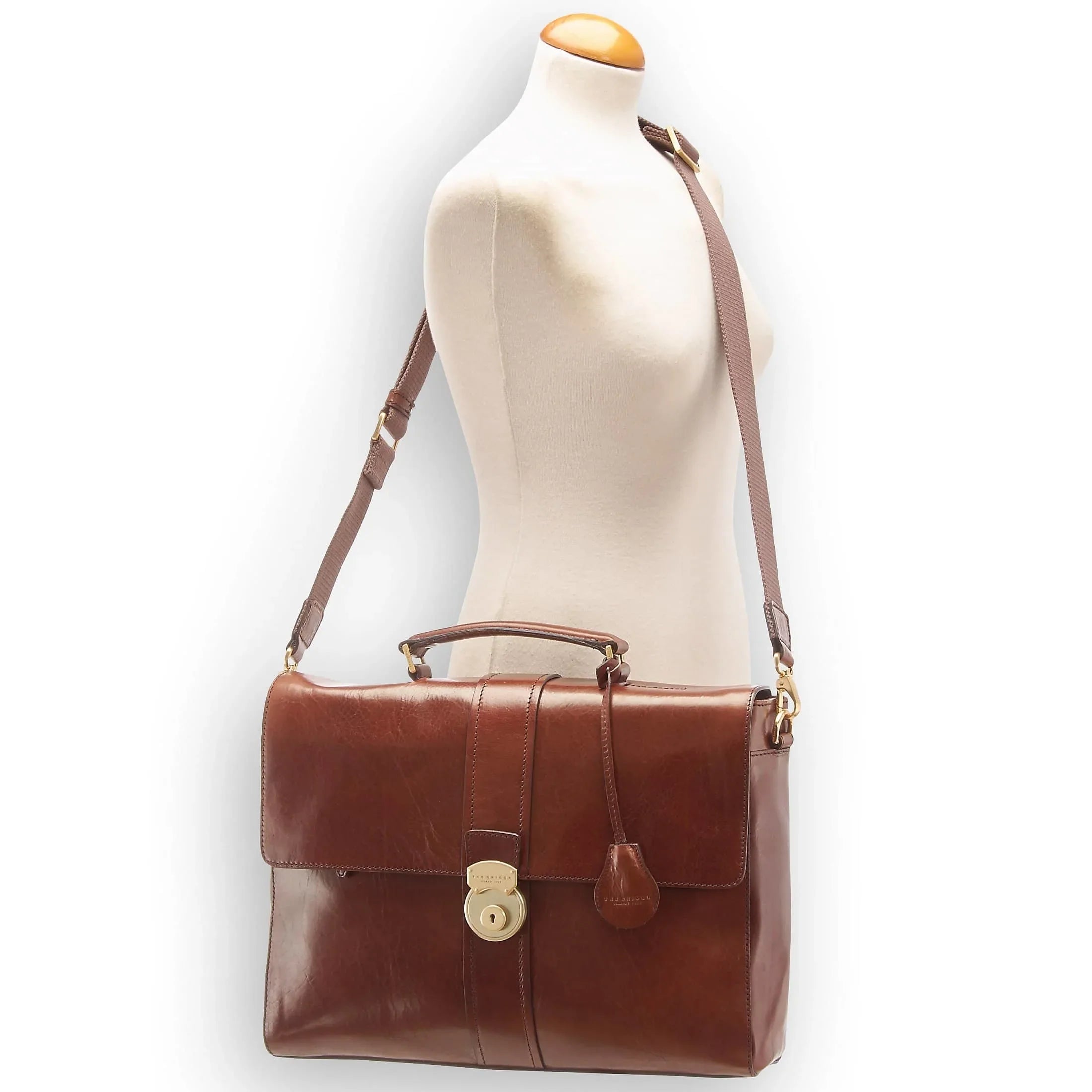 The Bridge Trebbio briefcase 40 cm - cognac