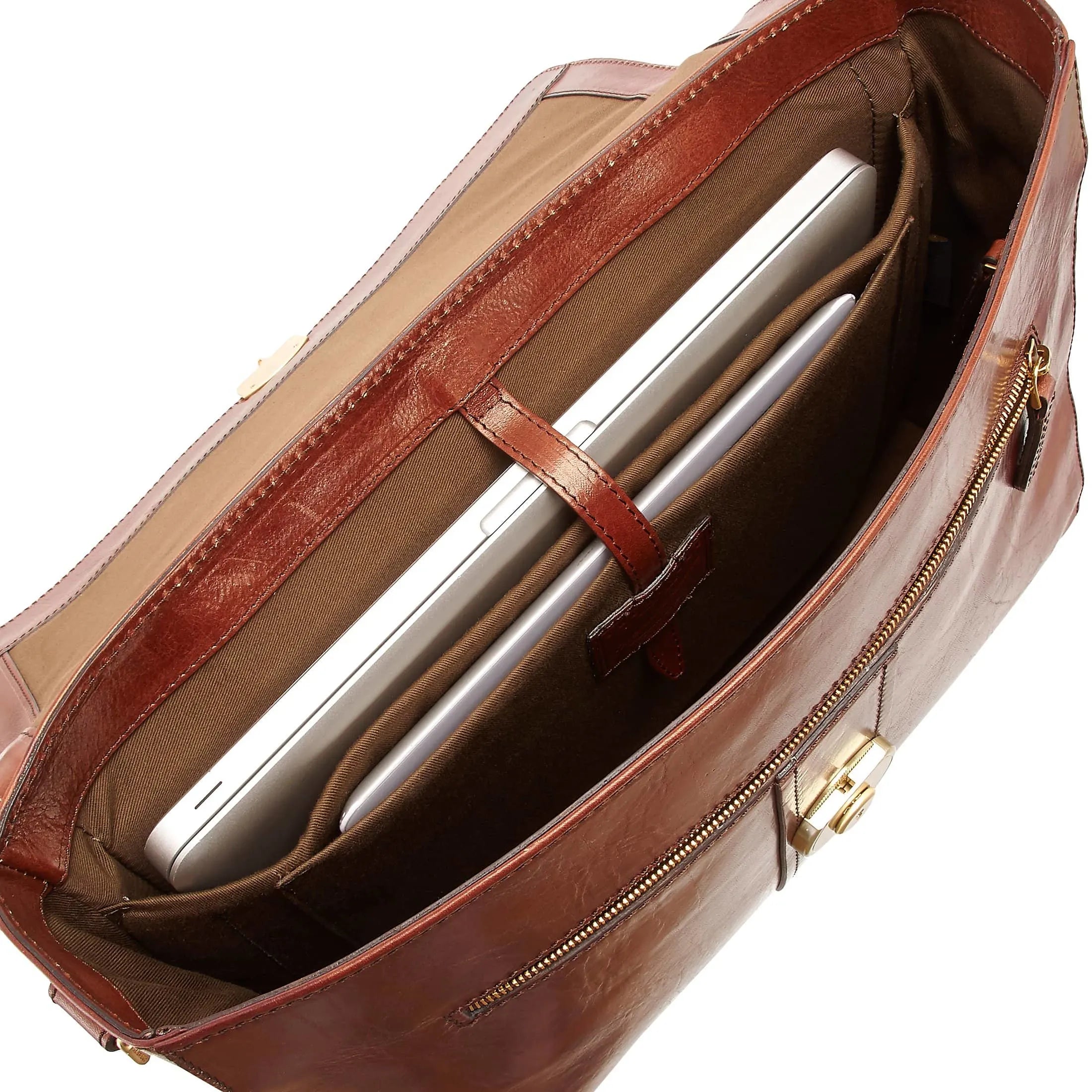 The Bridge Trebbio briefcase 40 cm - cognac