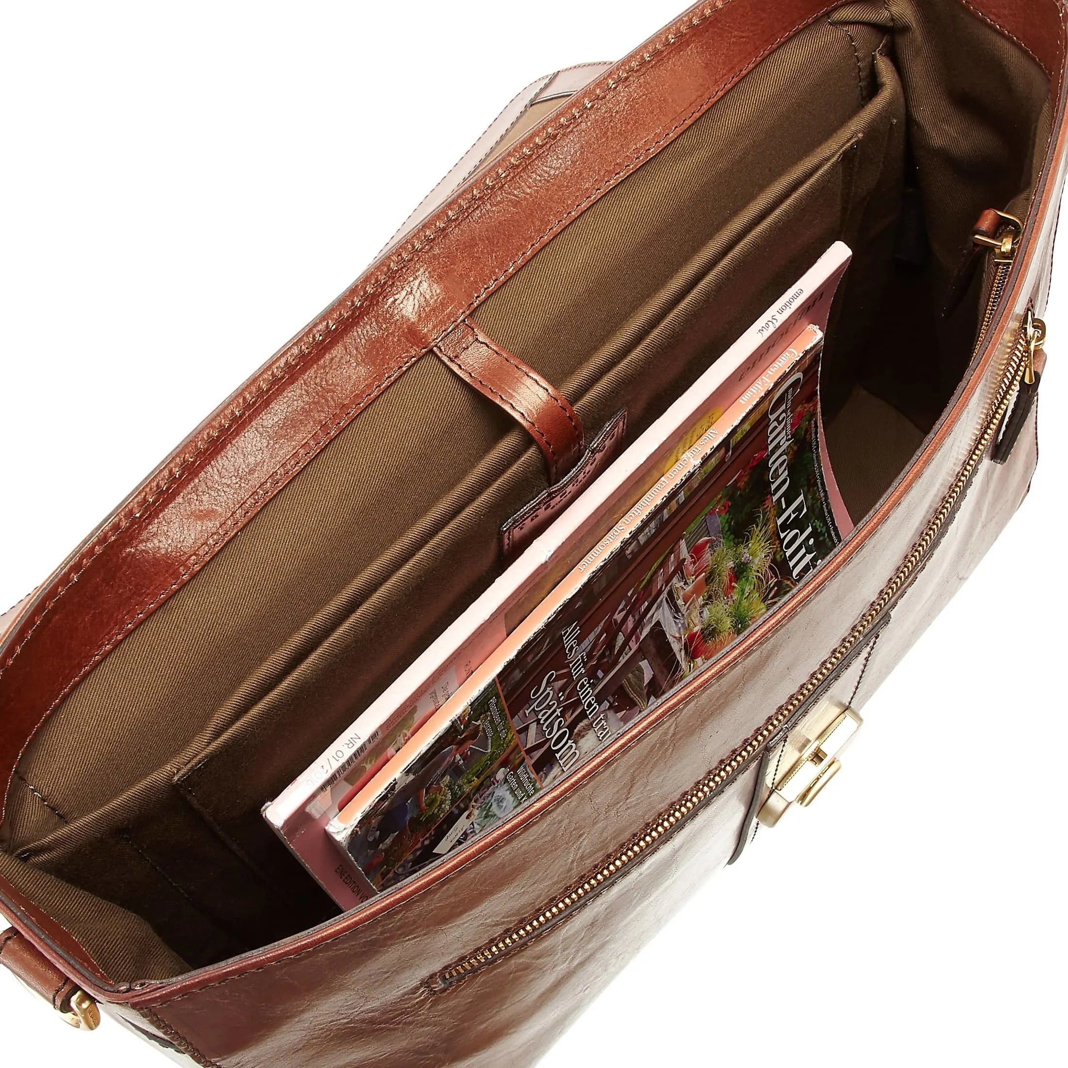 The Bridge Trebbio briefcase 40 cm - cognac