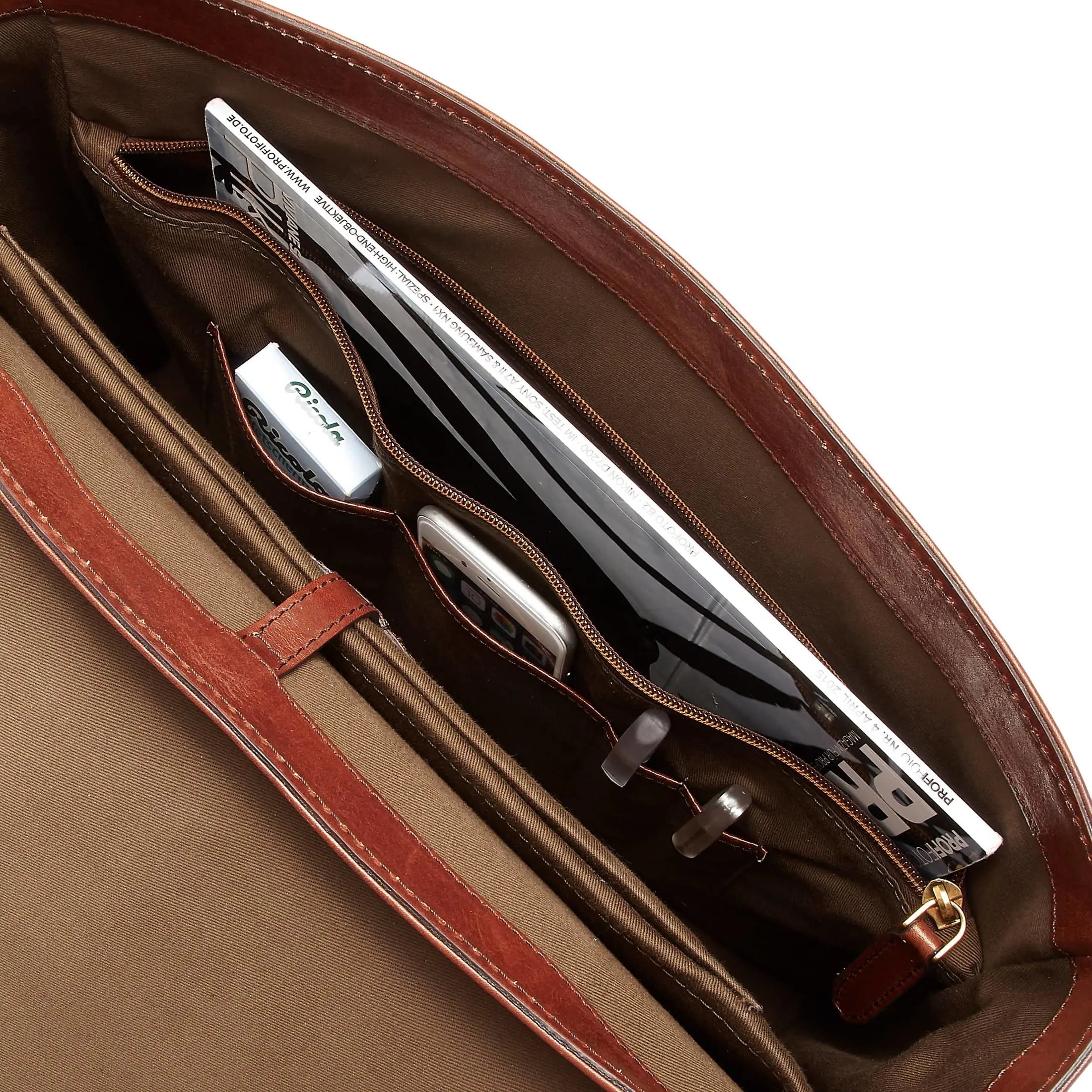 The Bridge Trebbio briefcase 40 cm - cognac