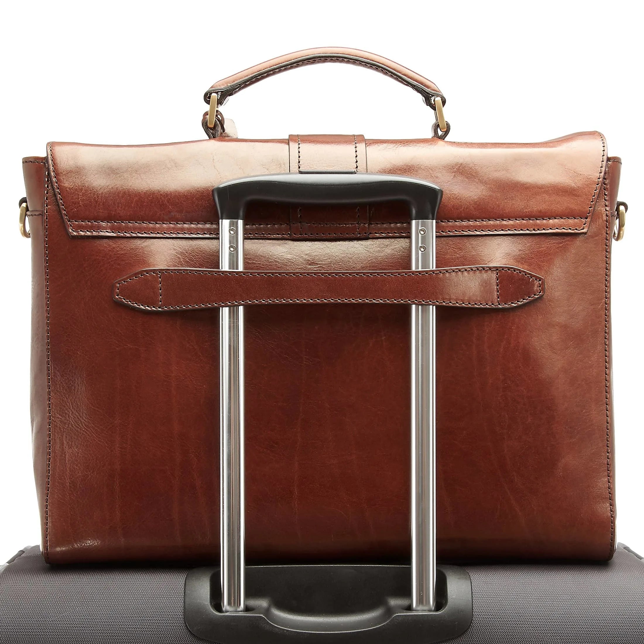 The Bridge Trebbio briefcase 40 cm - cognac