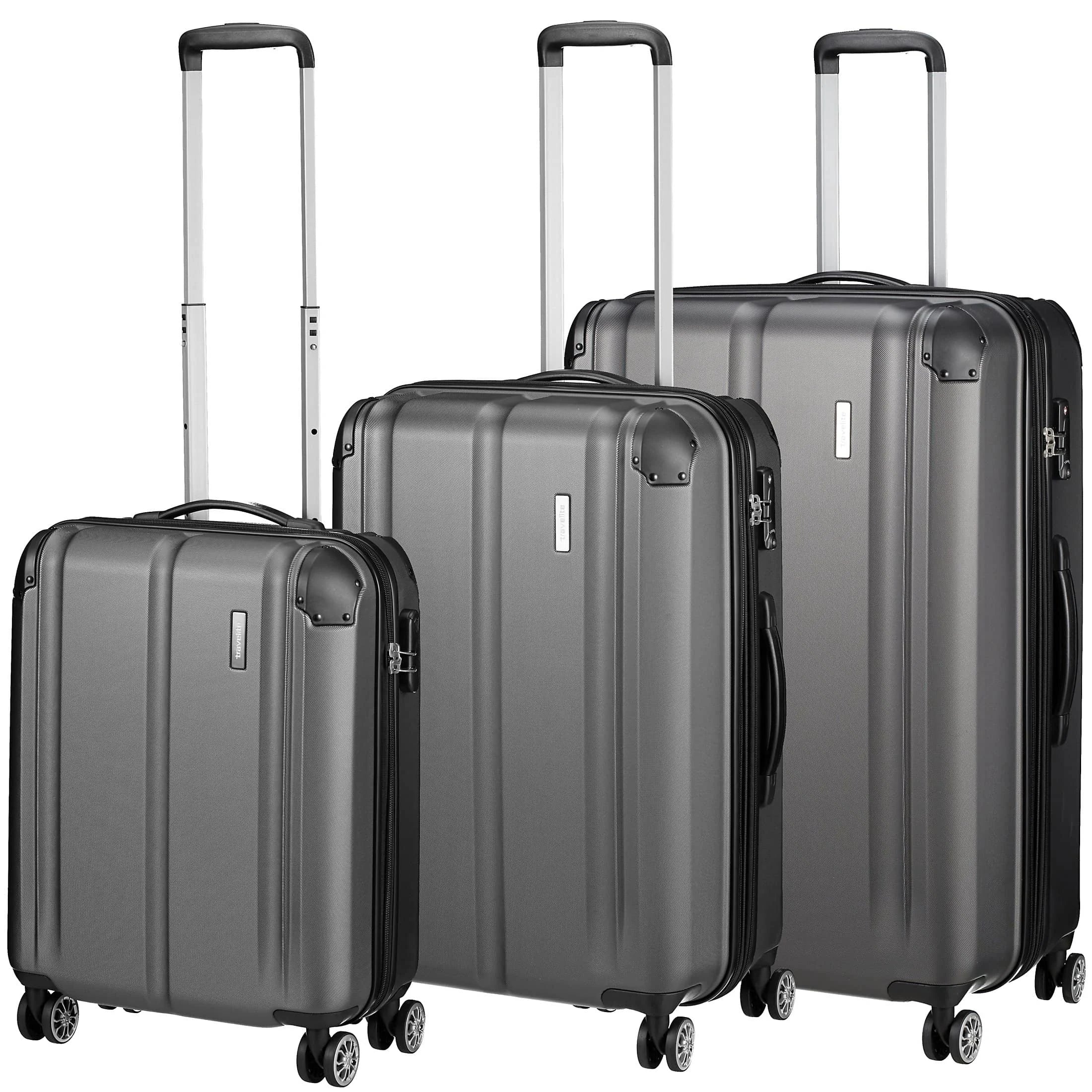 Travelite City 4-Rollen-Trolley Set 3-tlg. - anthrazit