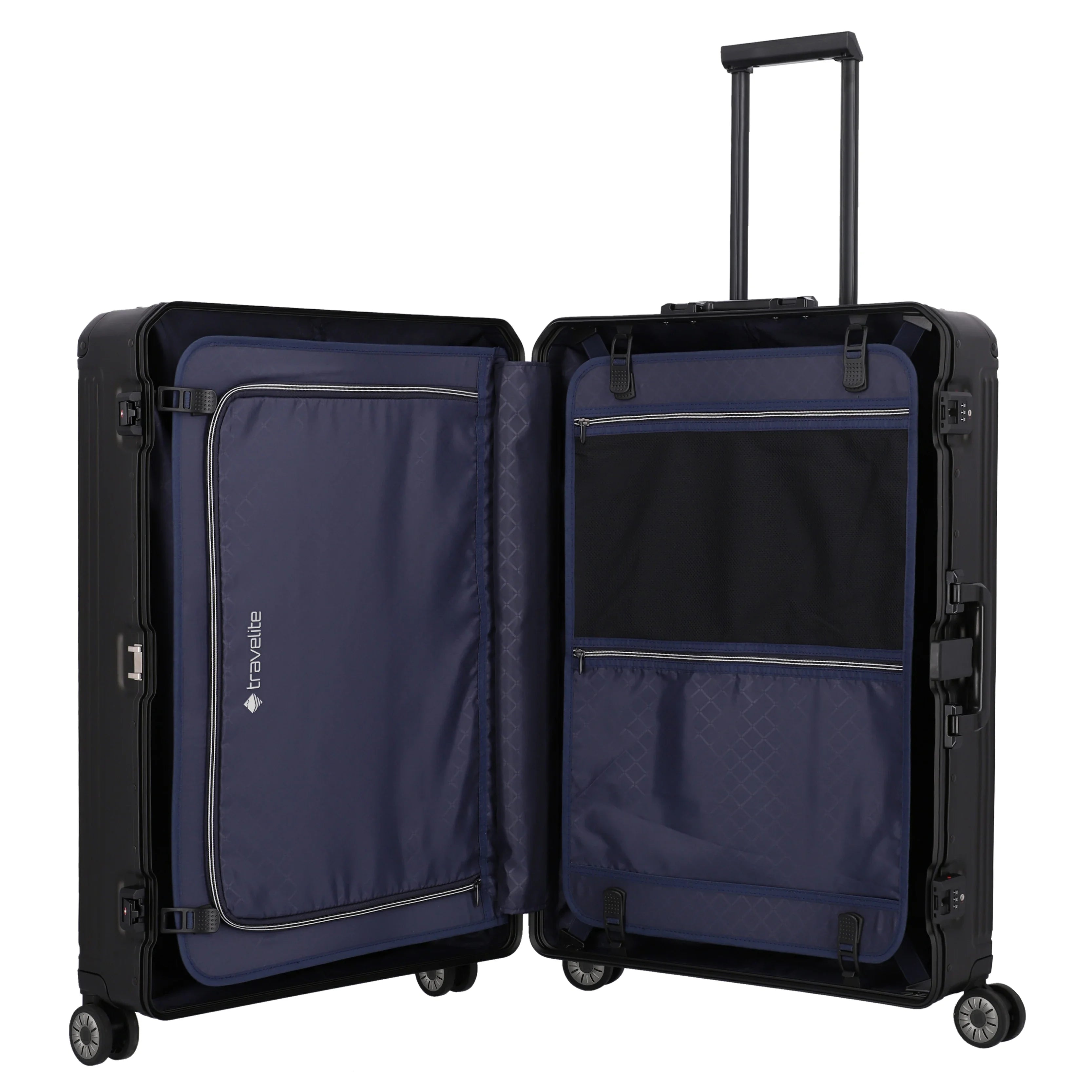 Travelite Next 4-Rollen Trolley 77 cm - Schwarz