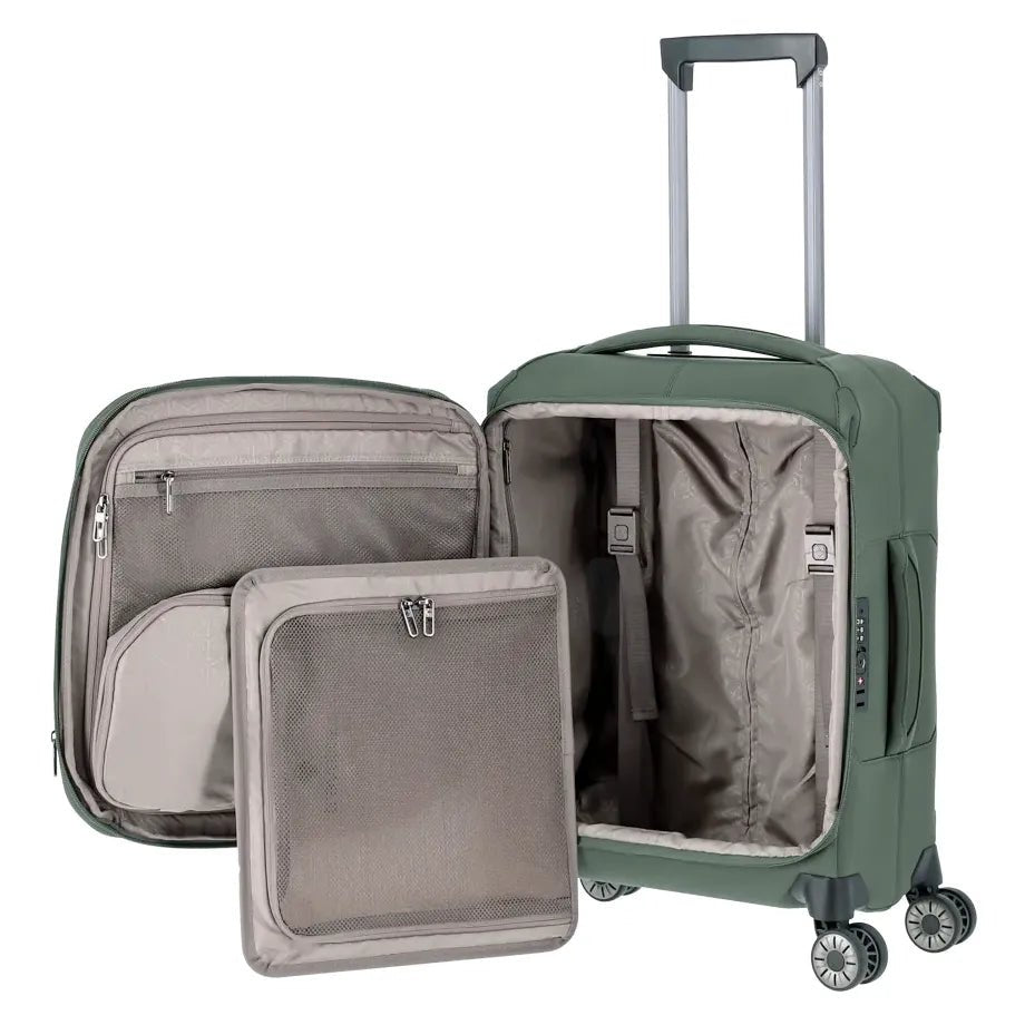 Inneneinteilung Travelite Priima 4-Rollen Trolley S, 55 cm in grün m. Packplatte