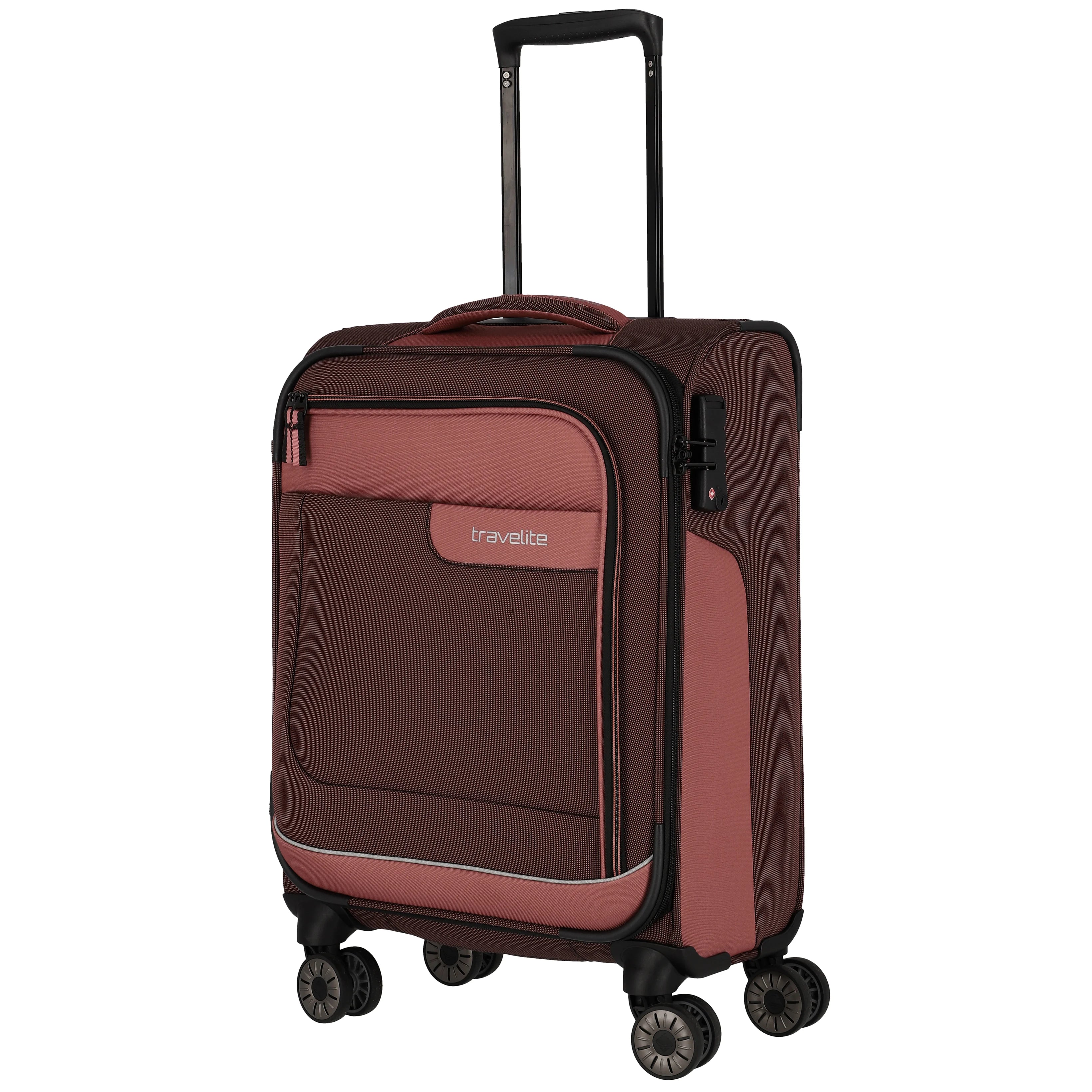 Travelite Viia 4-Rollen Trolley 55 cm - Frühlingsrose