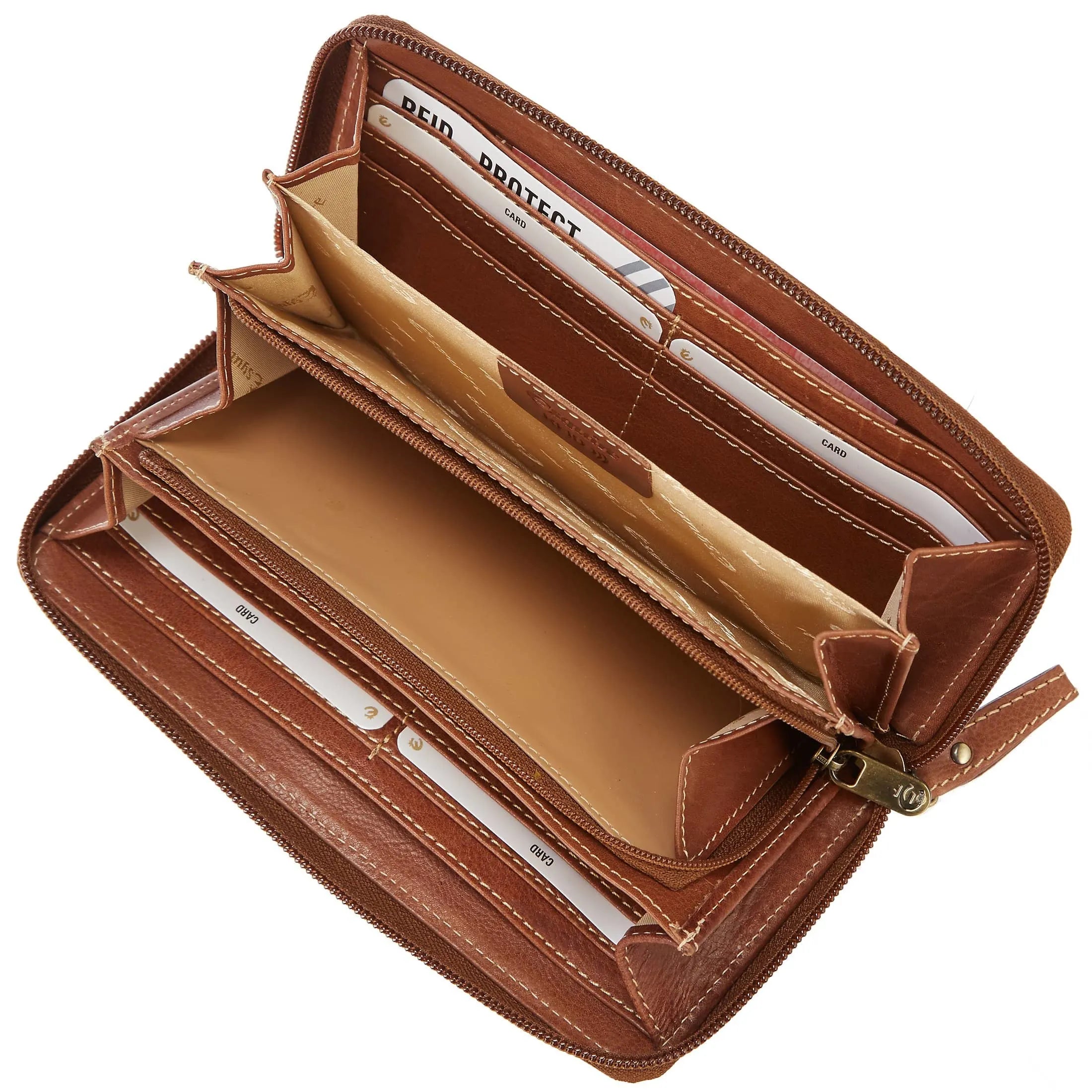 Esquire Denver RFID Langbörse 19 cm - cognac