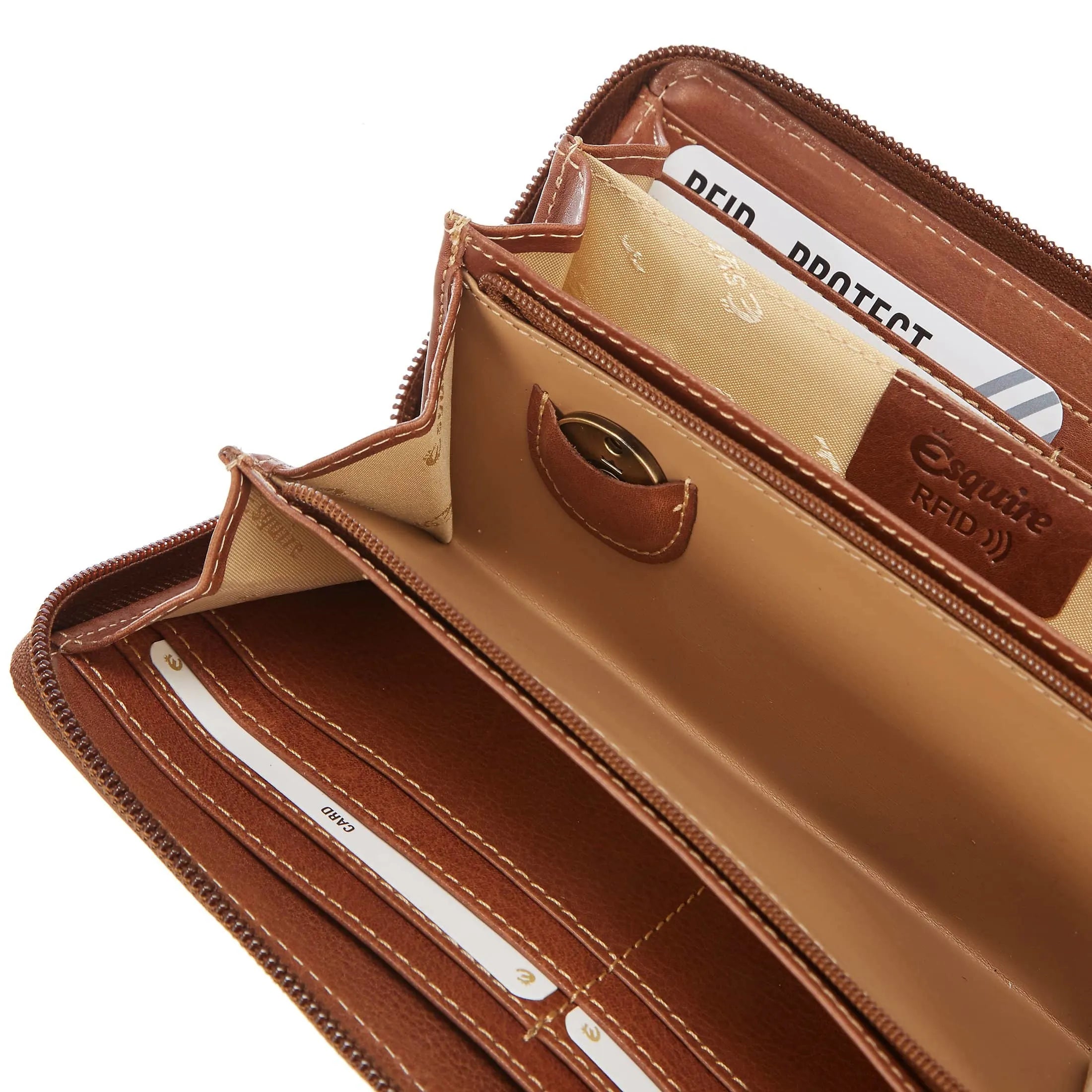 Esquire Denver RFID Langbörse 19 cm - cognac