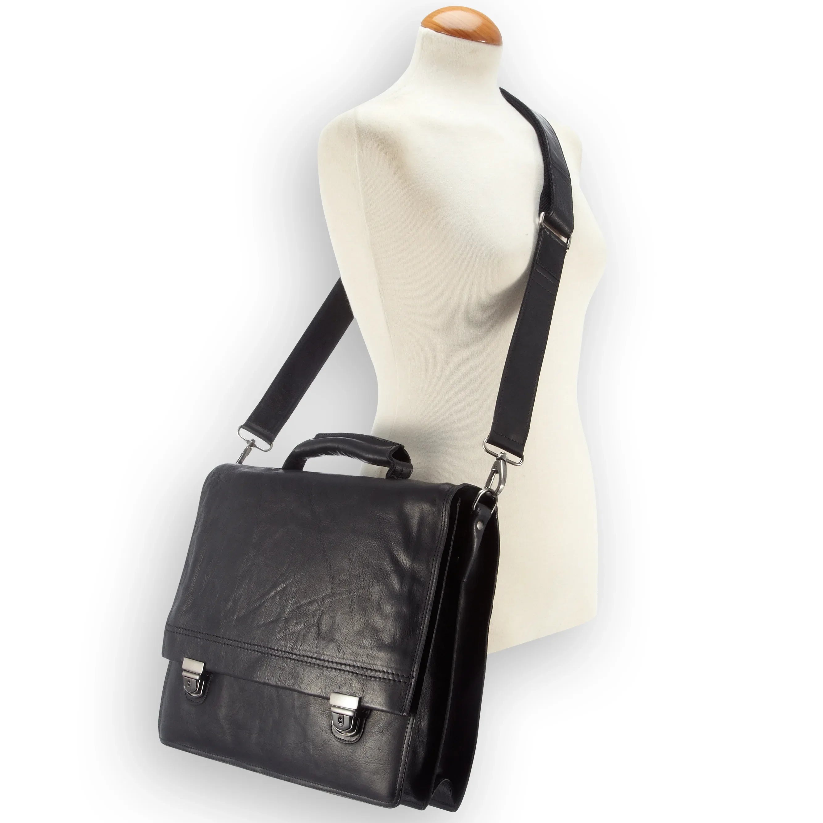 Harolds Saddle Aktenmappe mit Laptopfach 40 cm - braun
