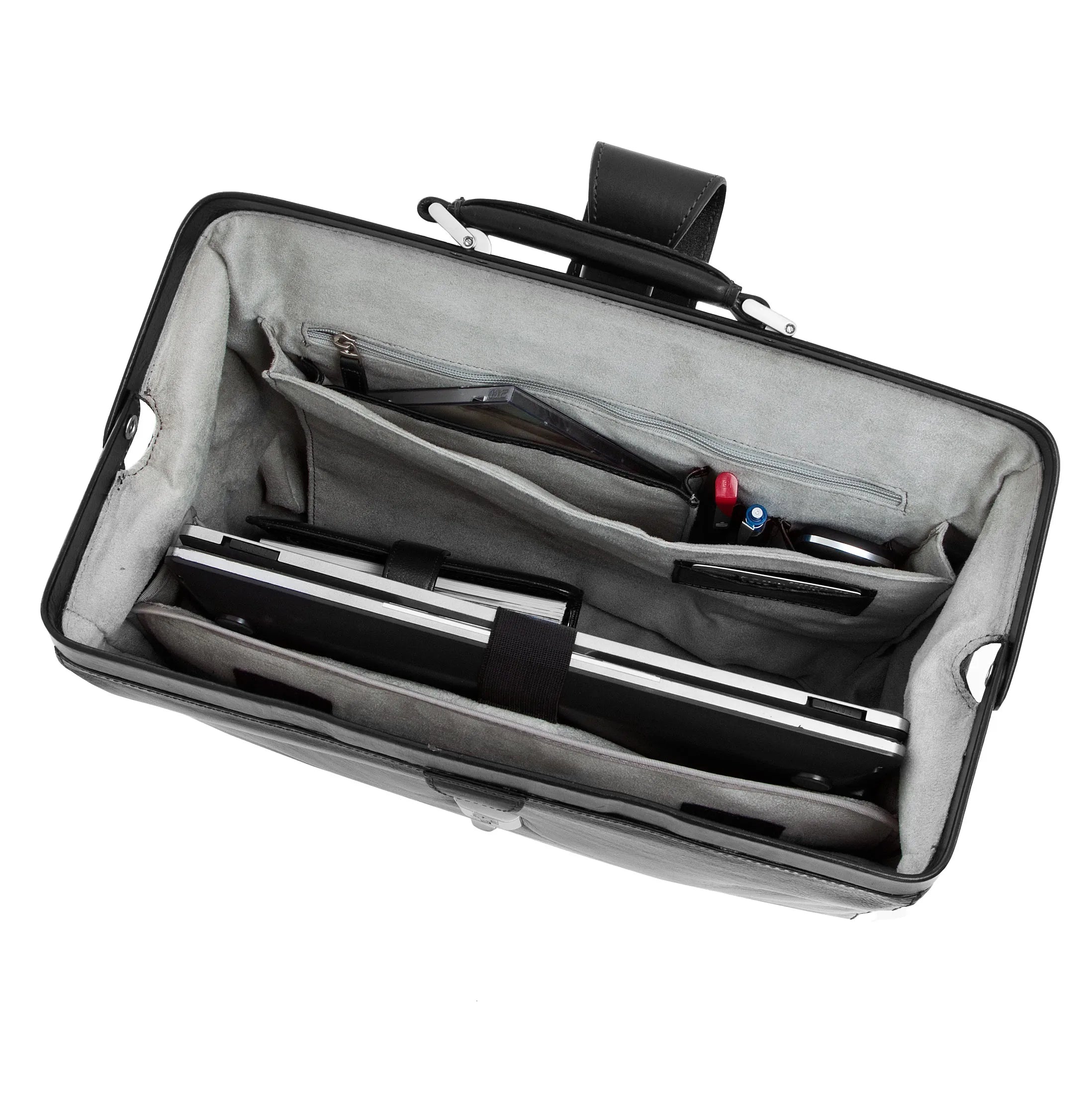 Dermata Business Bügelmappe aus Leder 40 cm - cognac