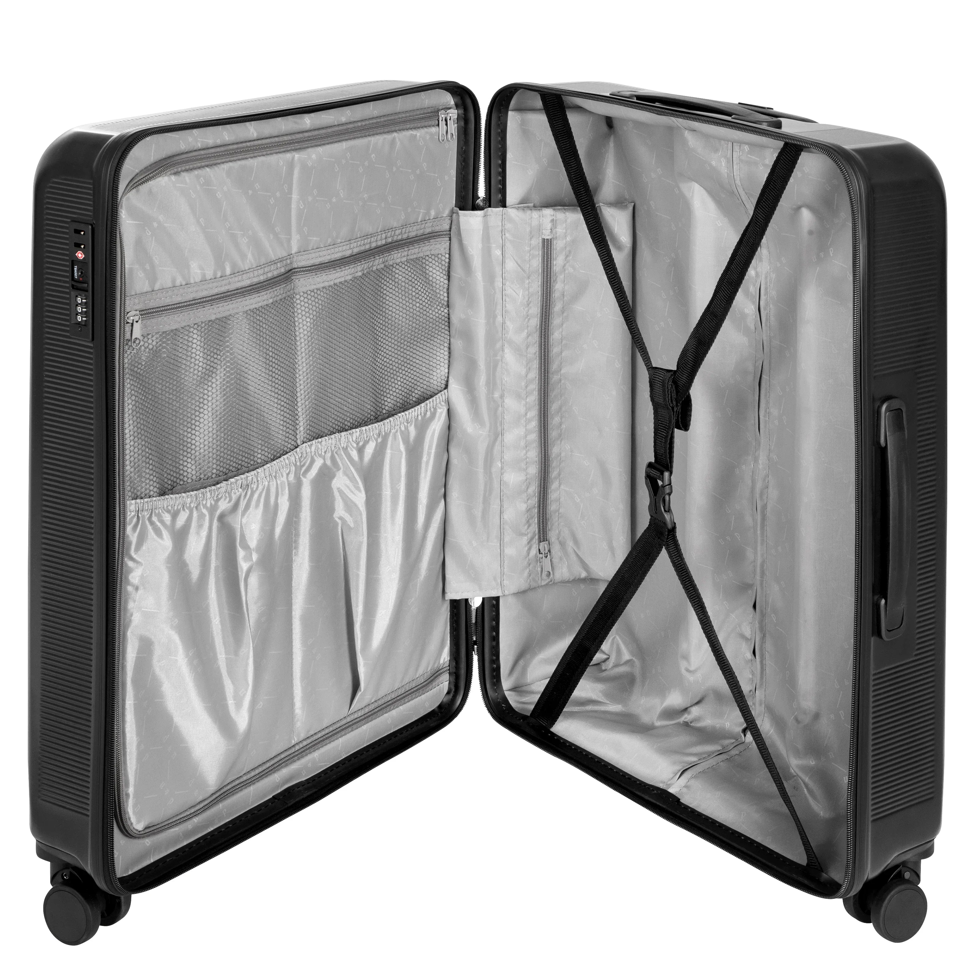 d&n Travel Line 2500 4-Rollen Trolley 67 cm - grau