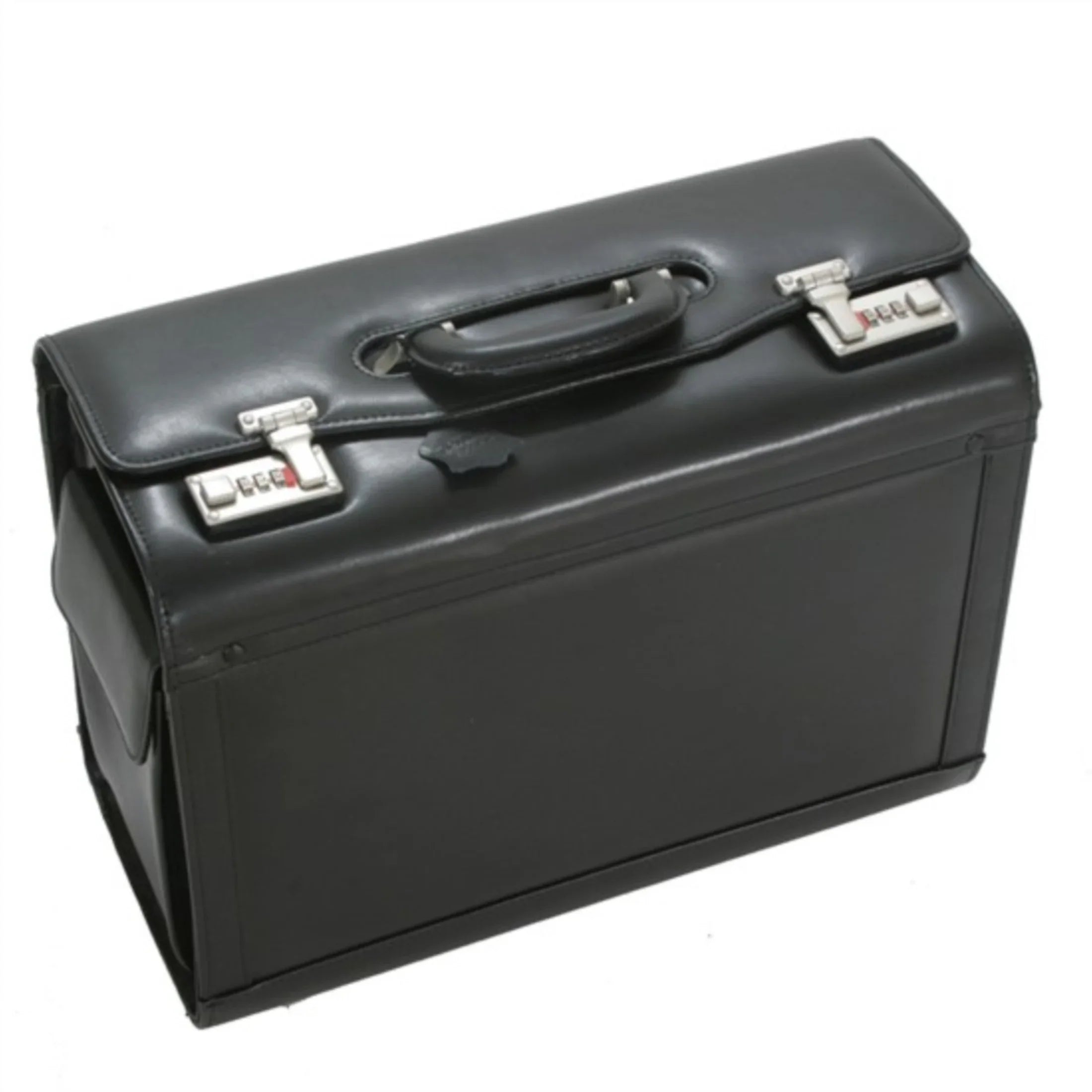 d&n Business Line Pilotenkoffer aus Leder 45 cm - schwarz