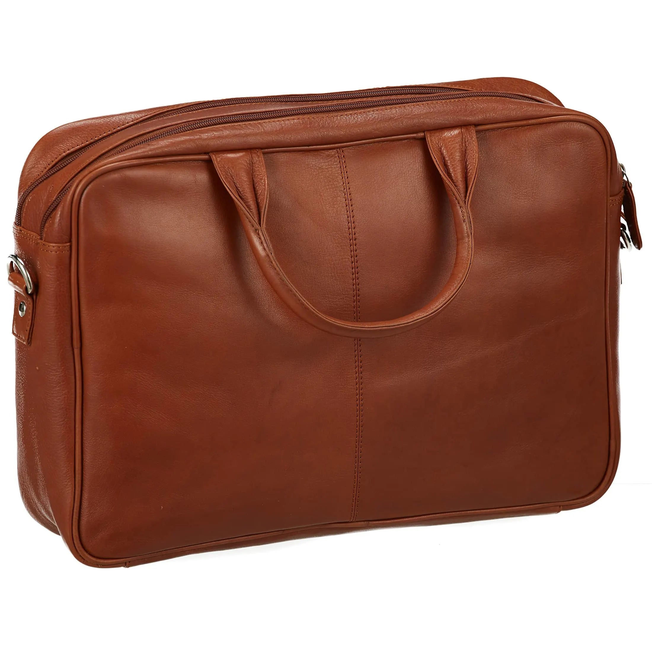 Dermata Business Aktenmappe mit Laptopfach 41 cm - Cognac