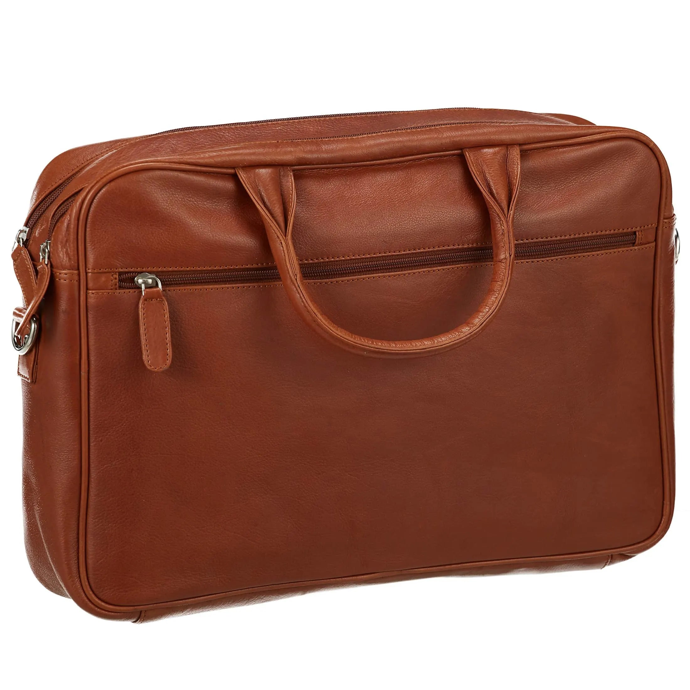 Dermata Business Aktenmappe mit Laptopfach 41 cm - Cognac
