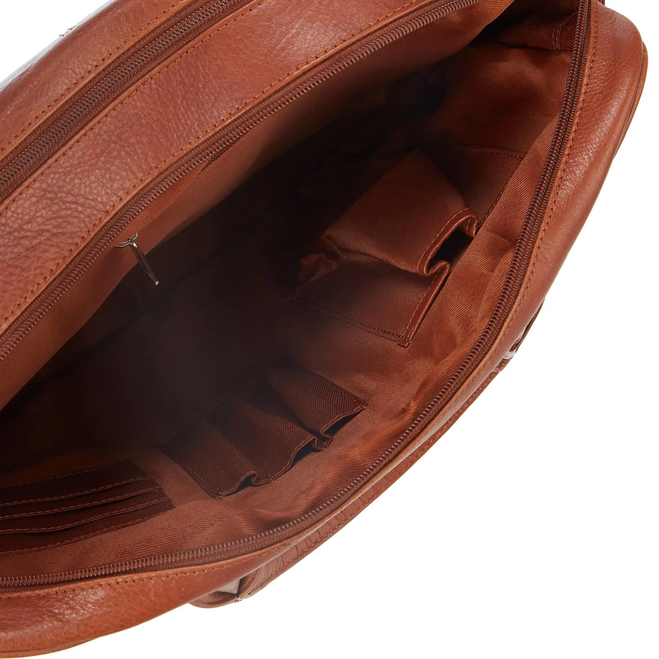 Dermata Business Aktenmappe mit Laptopfach 41 cm - Cognac
