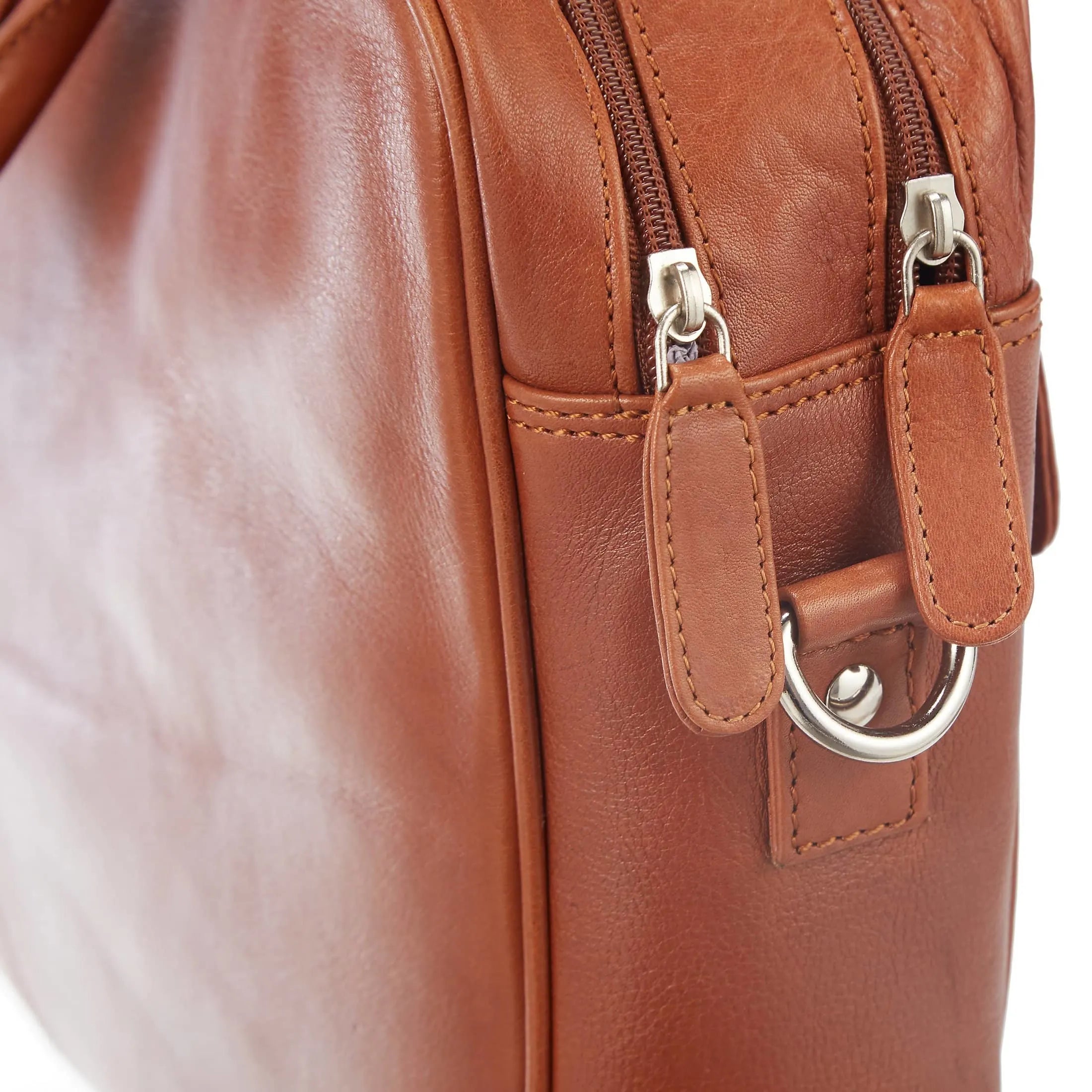 Dermata Business Aktenmappe mit Laptopfach 41 cm - Cognac