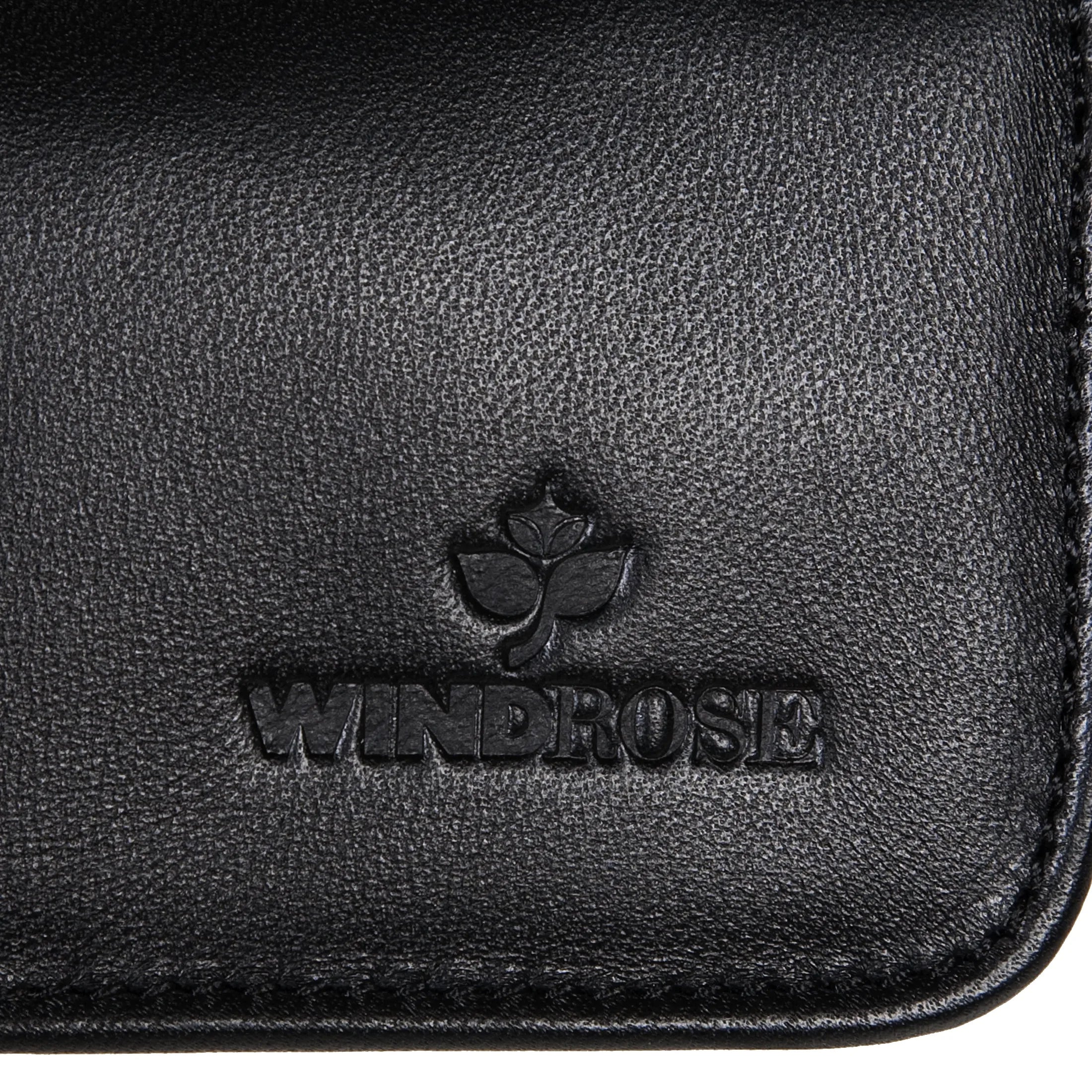 Windrose Nappa Manicure leather zipper case 14 cm - black