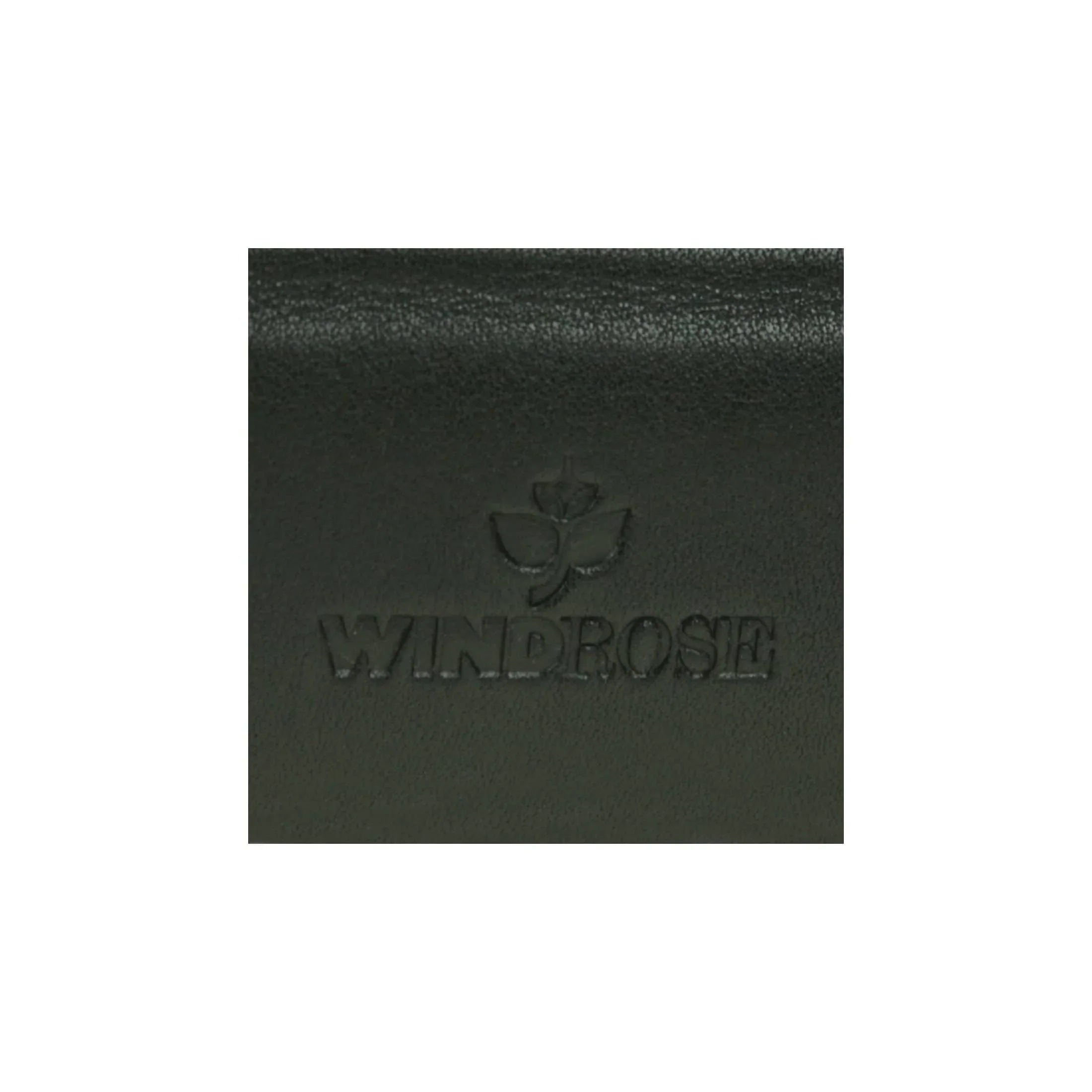 Windrose Nappa Uhrenkoffer aus Leder - schwarz