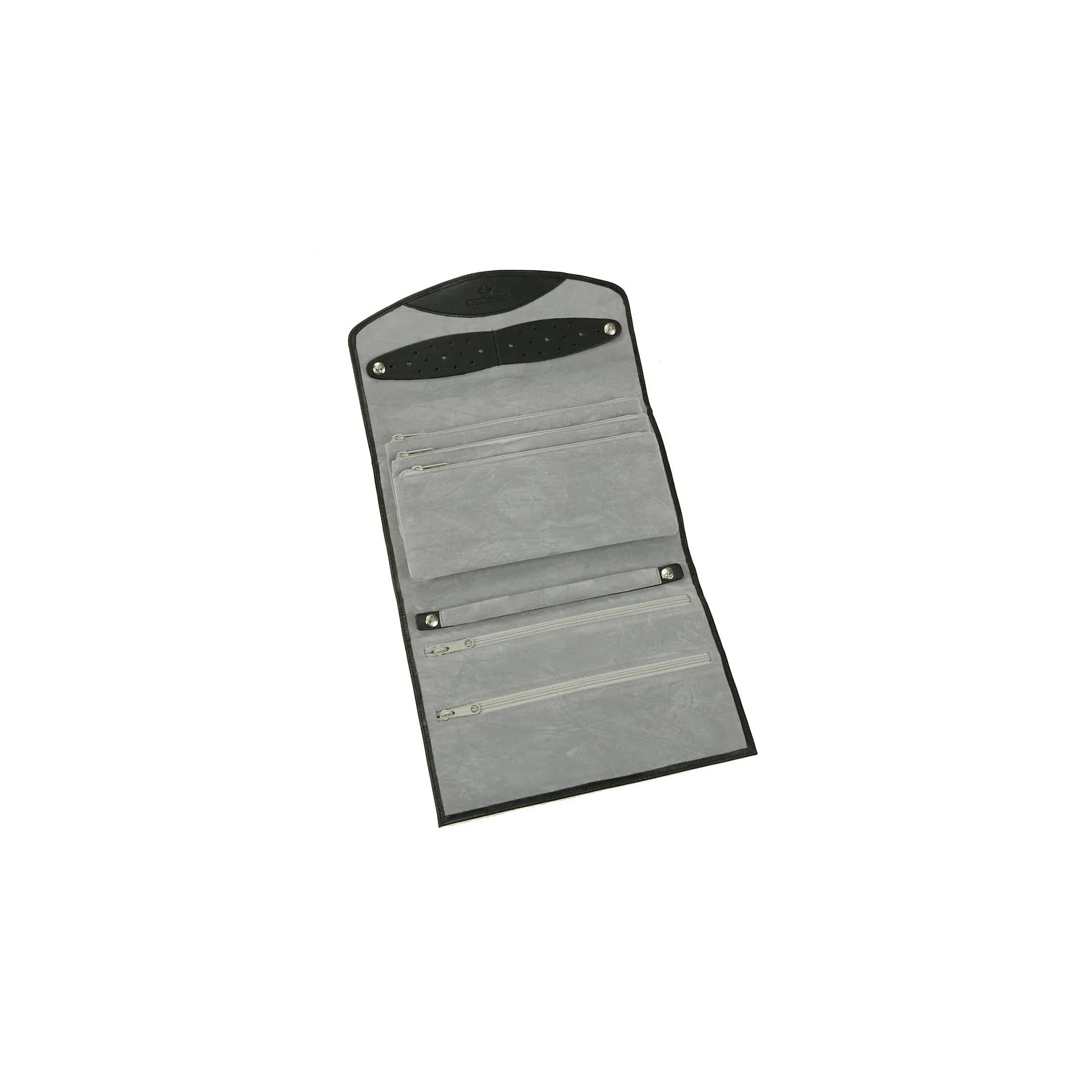 Windrose Nappa Schmucktasche XL aus Leder - schwarz