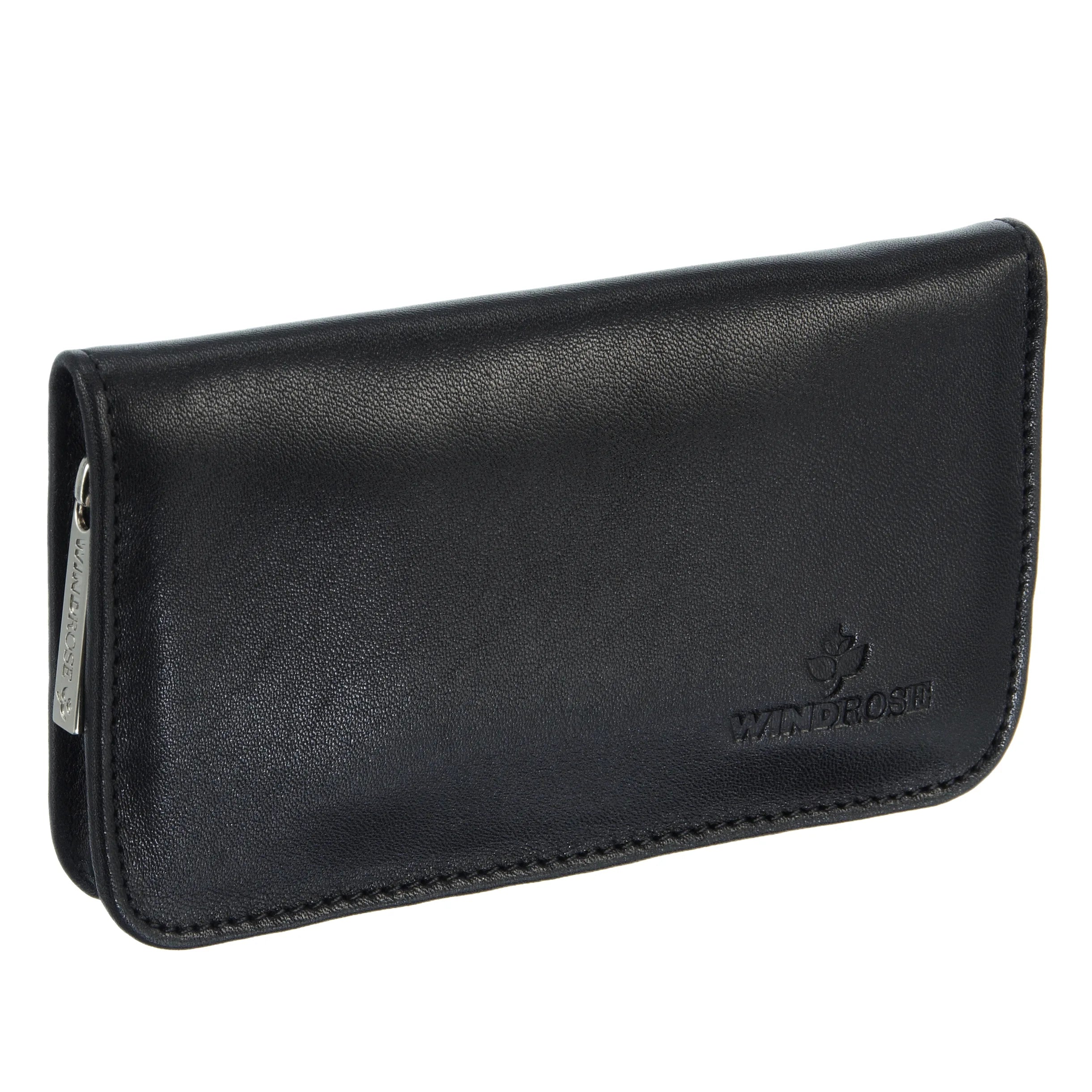 Windrose Nappa Manicure Zipper Case 15 cm - black