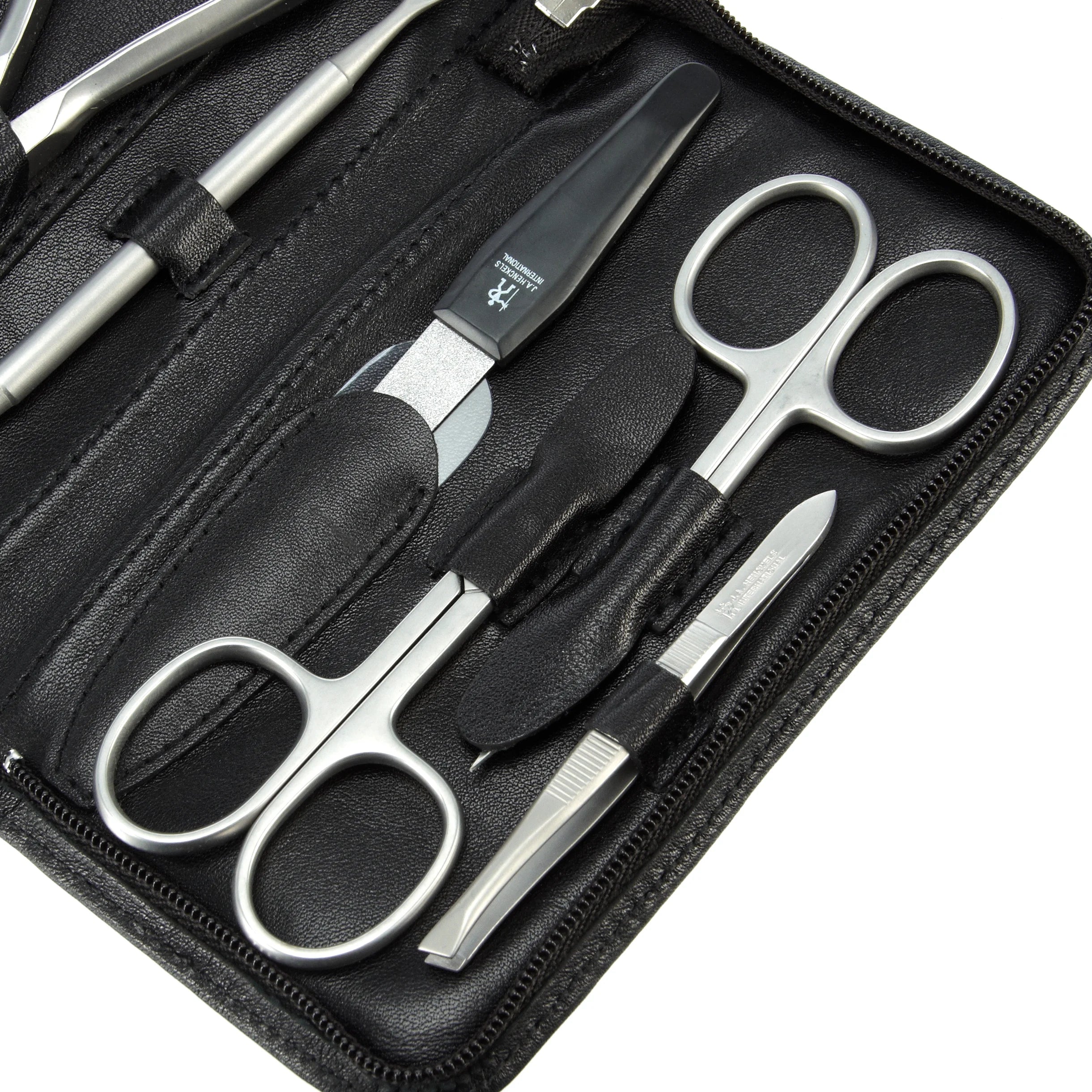 Windrose Nappa Manicure Zipper Case 15 cm - black